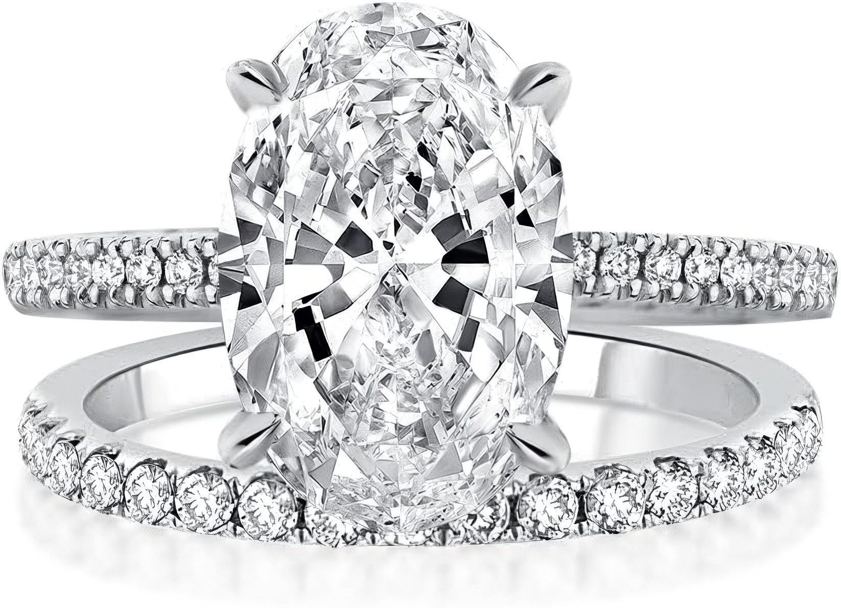 Jumpeak Diamantring ring set, Damen 585 reines Gold Ring, 3CT wedding ring, Verlobungsring, E, vs2, 2ex, mit igi internationalem Zertifikat, damen geschenk