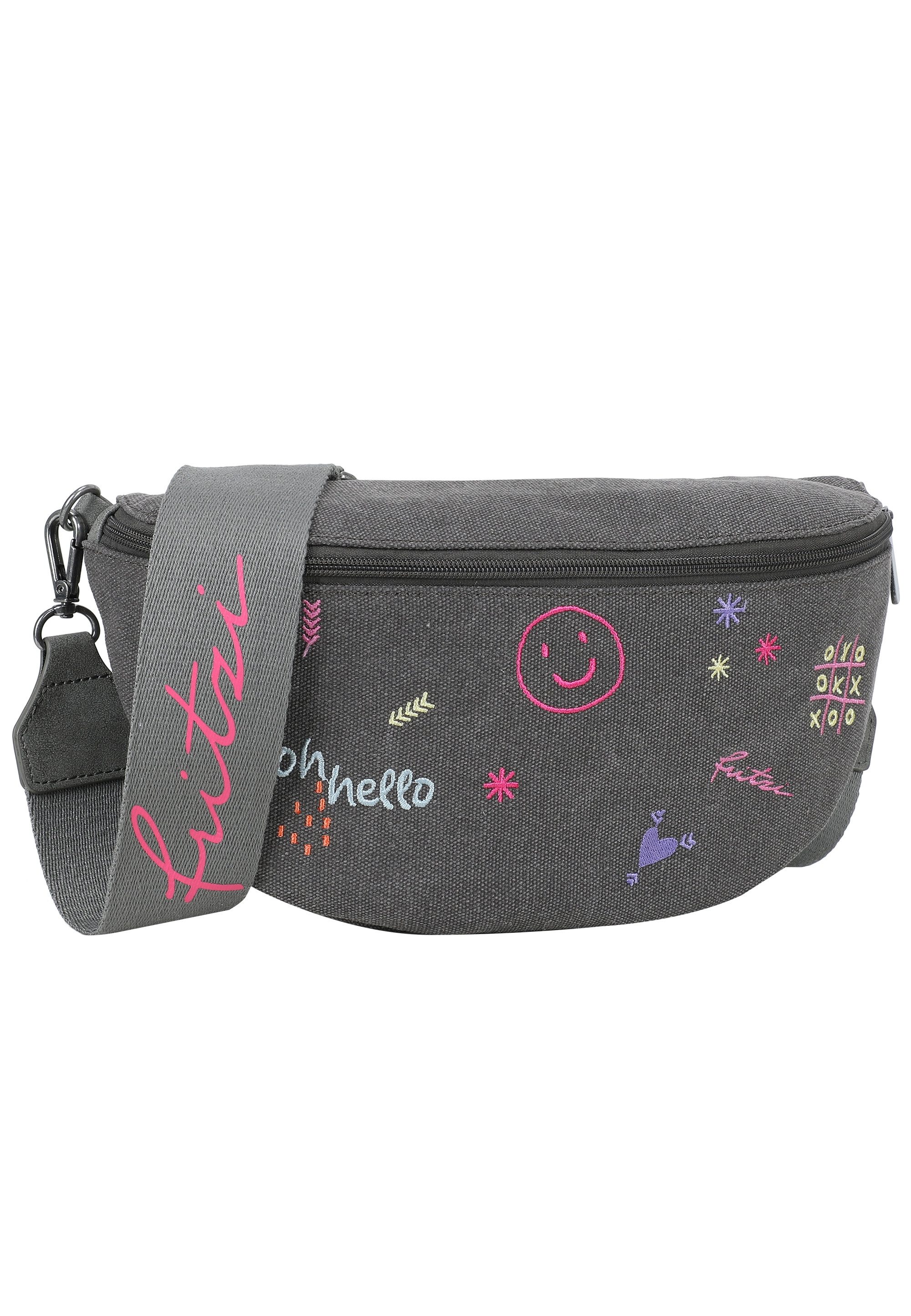 Fritzi aus Preußen Schultertasche Bum Bag Medium Limited Embro Fun, mit tollen Stickdetails