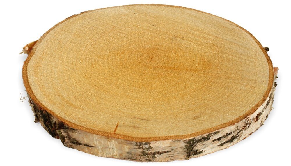 matches21 HOME & HOBBY Bastelnaturmaterial Baumscheiben 1 Stk. Dekoholz Holzscheibe Holzplatte 25 - 30 cm, (1-tlg), 100% deutsche Birkenscheiben für Basteln Dekorieren Tischdeko