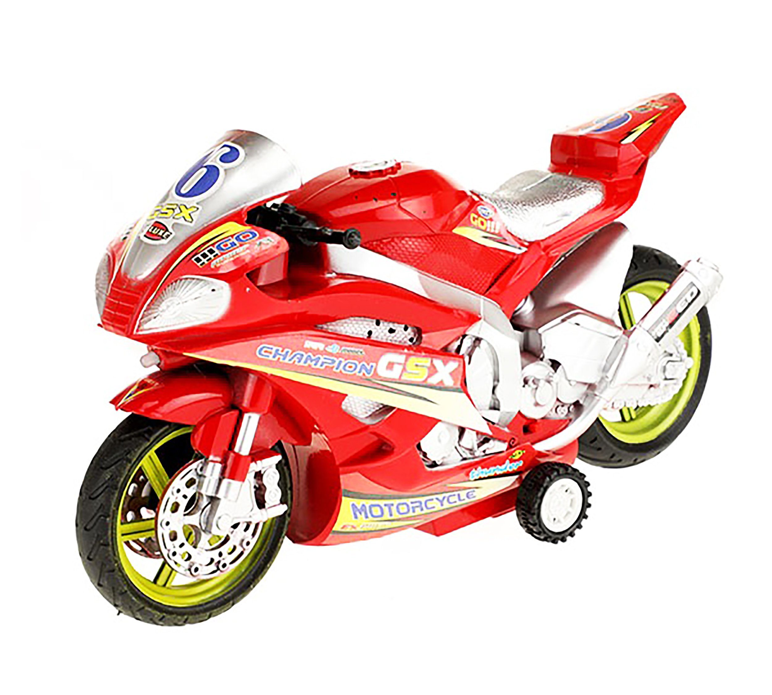 Toi-Toys Spielzeug-Motorrad RENNMOTORRAD mit Licht Sound Friktionsantrieb Modell Motorrad 07 (Rot), Rennmaschine Bike Spielzeug Geschenk