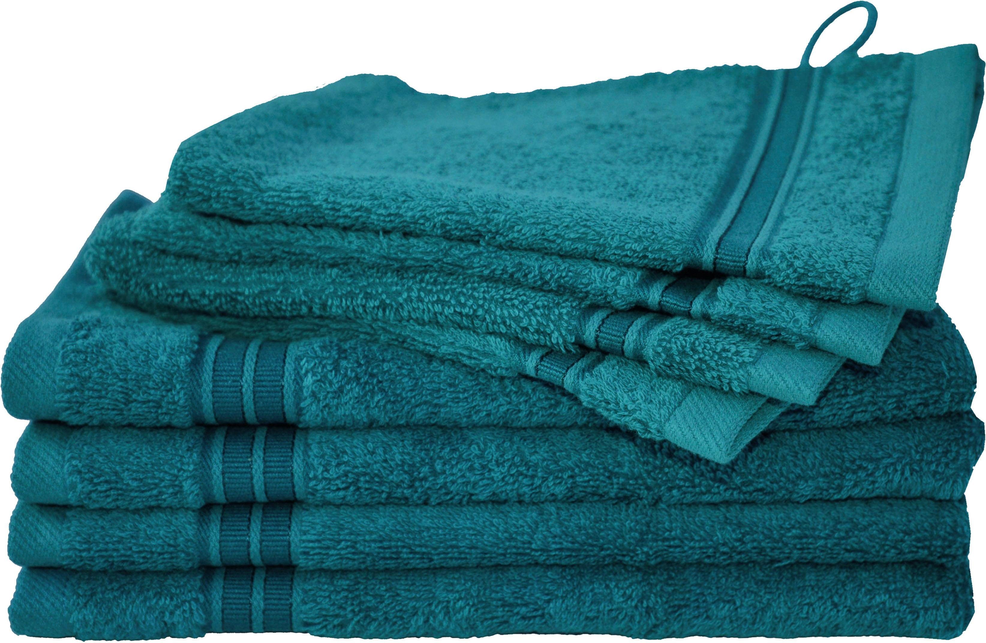 Dyckhoff Handtuch Set Siena, Walkfrottier (Set, 8-St), in tollen Unifarben