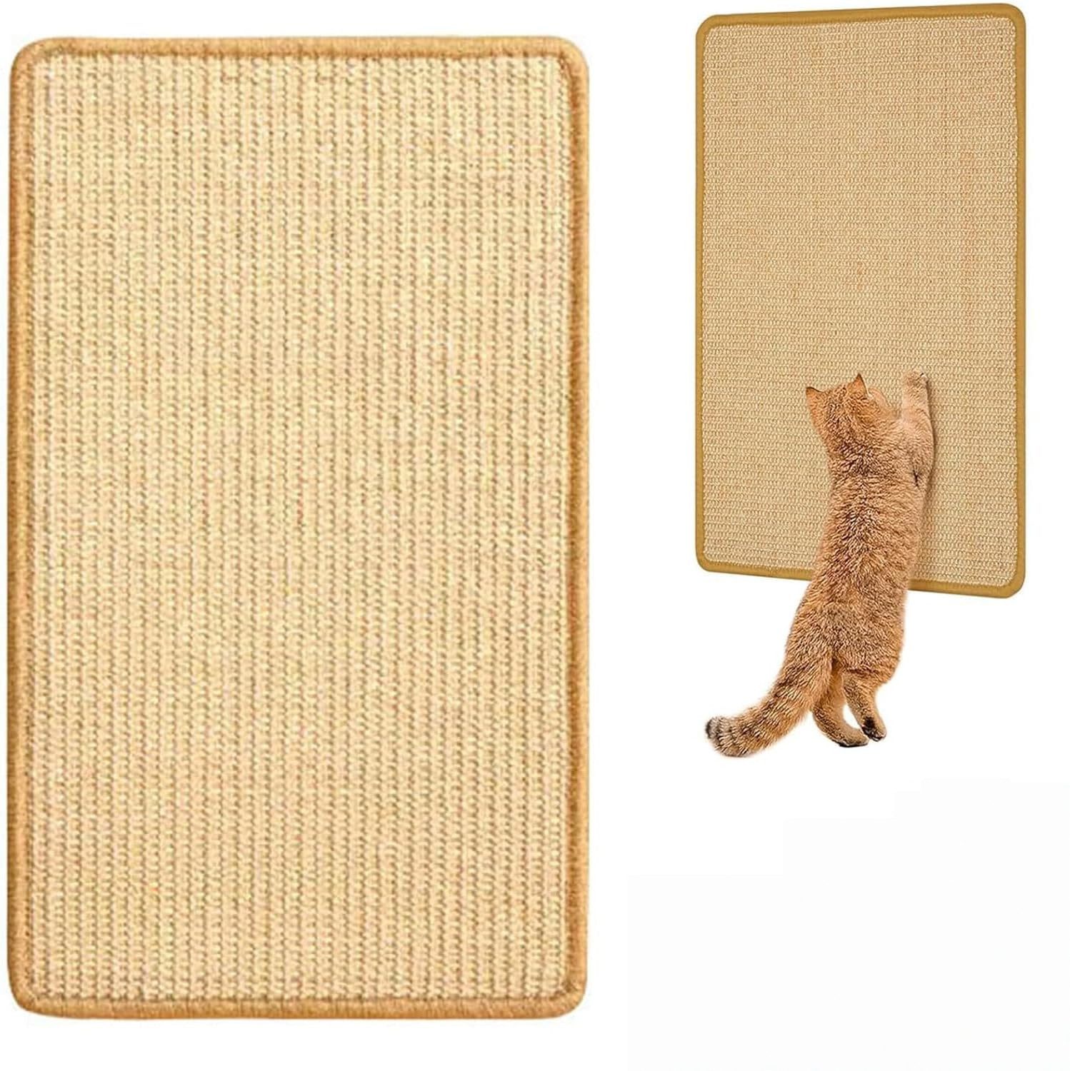 FOUORTUNATE-BEE Kratzmatte Sisal Katzenkratzmatte 2er-Set 25×50 cm, (2-tlg), Schützt Sofa, Boden und Wand vor Kratzspuren