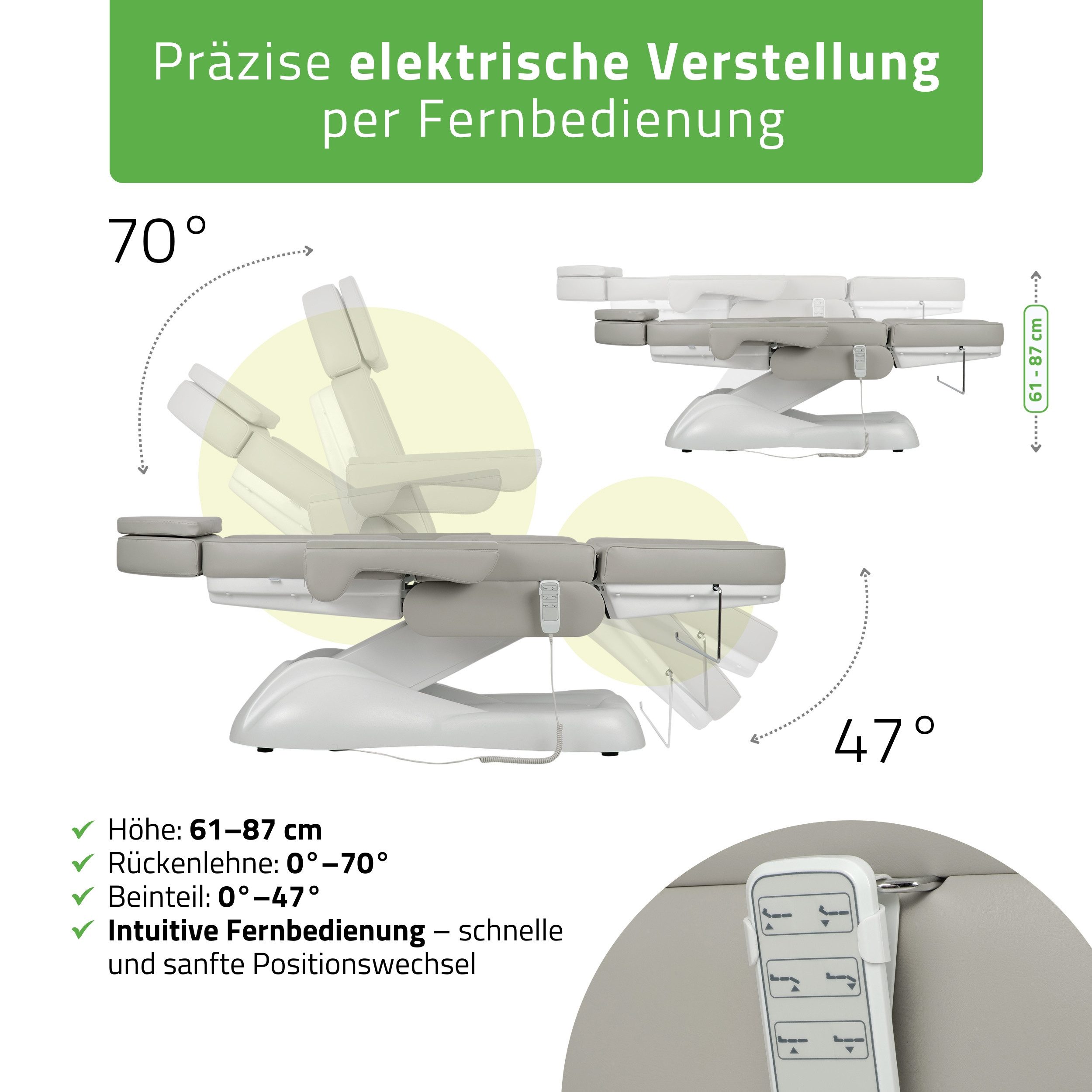 Habys Massageliege Leo PRO 4 Kosmetikliege Kosmetikstuhl Elektrisch
