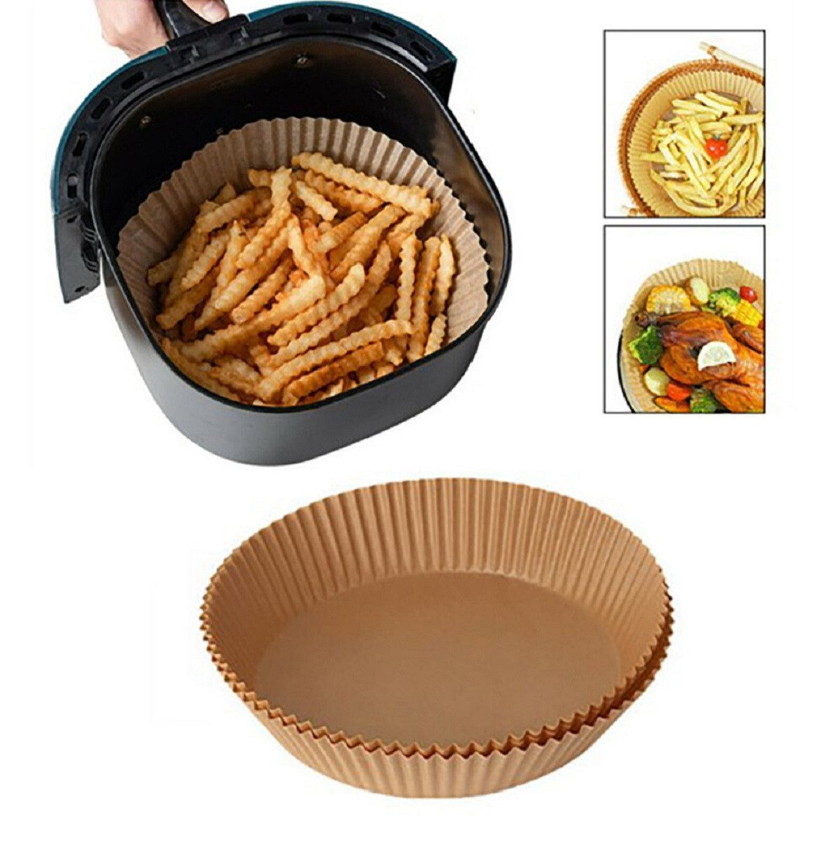 Michelino Backpapier Antihaft-Backpapier für Airfryer – 50 Stück