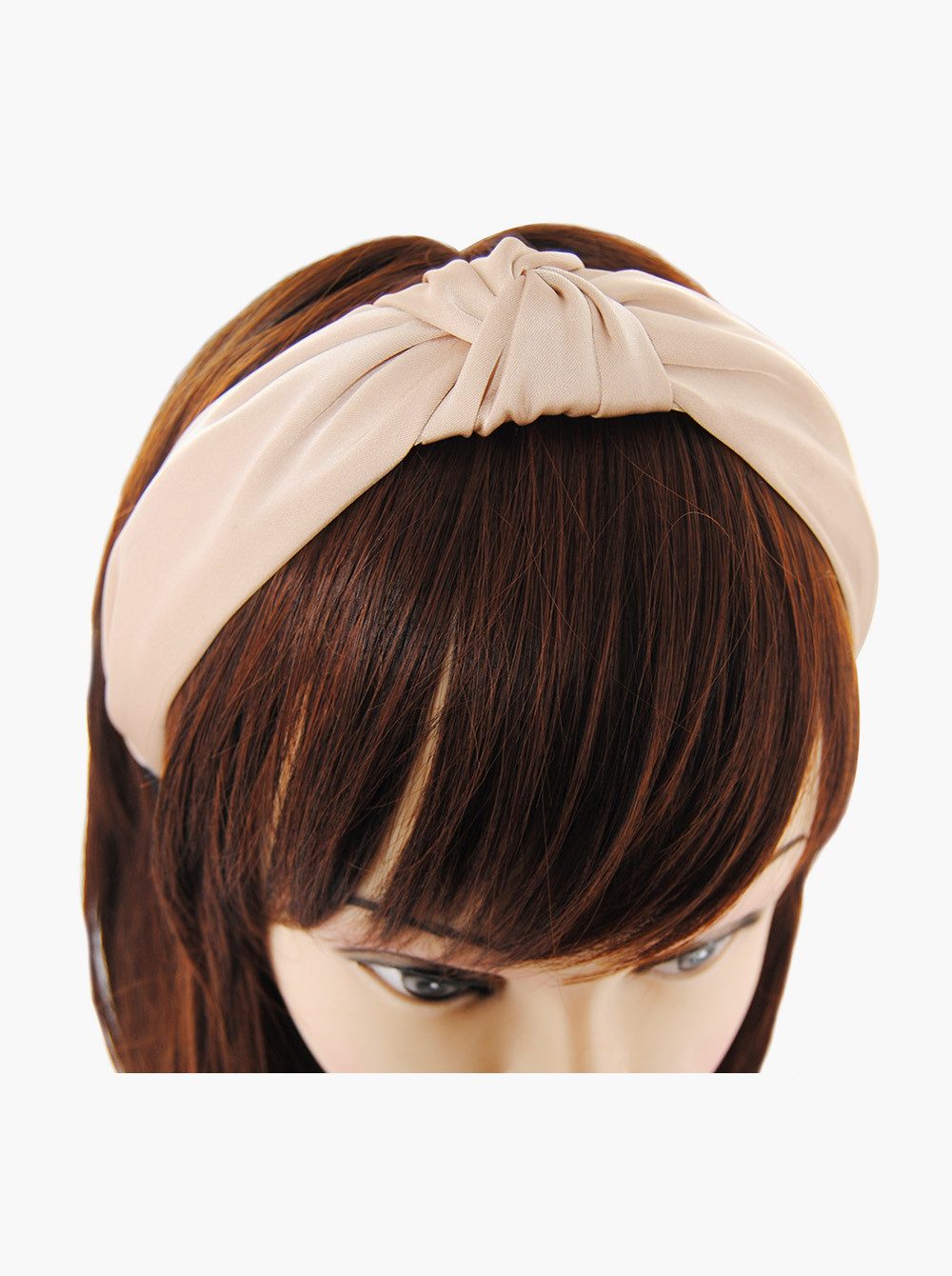 axy Haarreif Breiter Haarreif mit Knoten und Satin bezogen, Vintage Damen Haareifen Haarband
