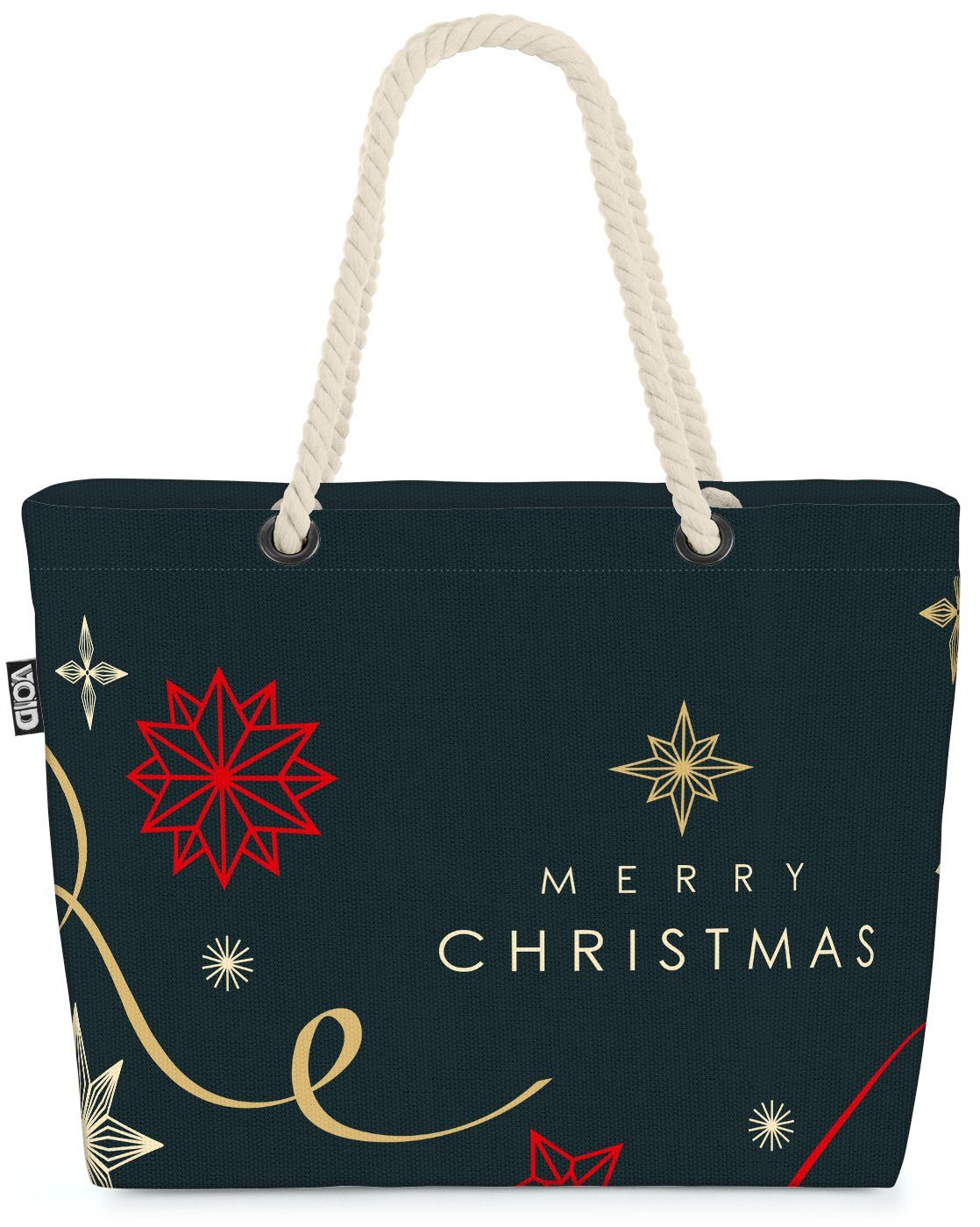 VOID Strandtasche (1-tlg), Christmas Design Beach Bag Weihnachten Heilig Abend Nikolaus Weihnachten Papier
