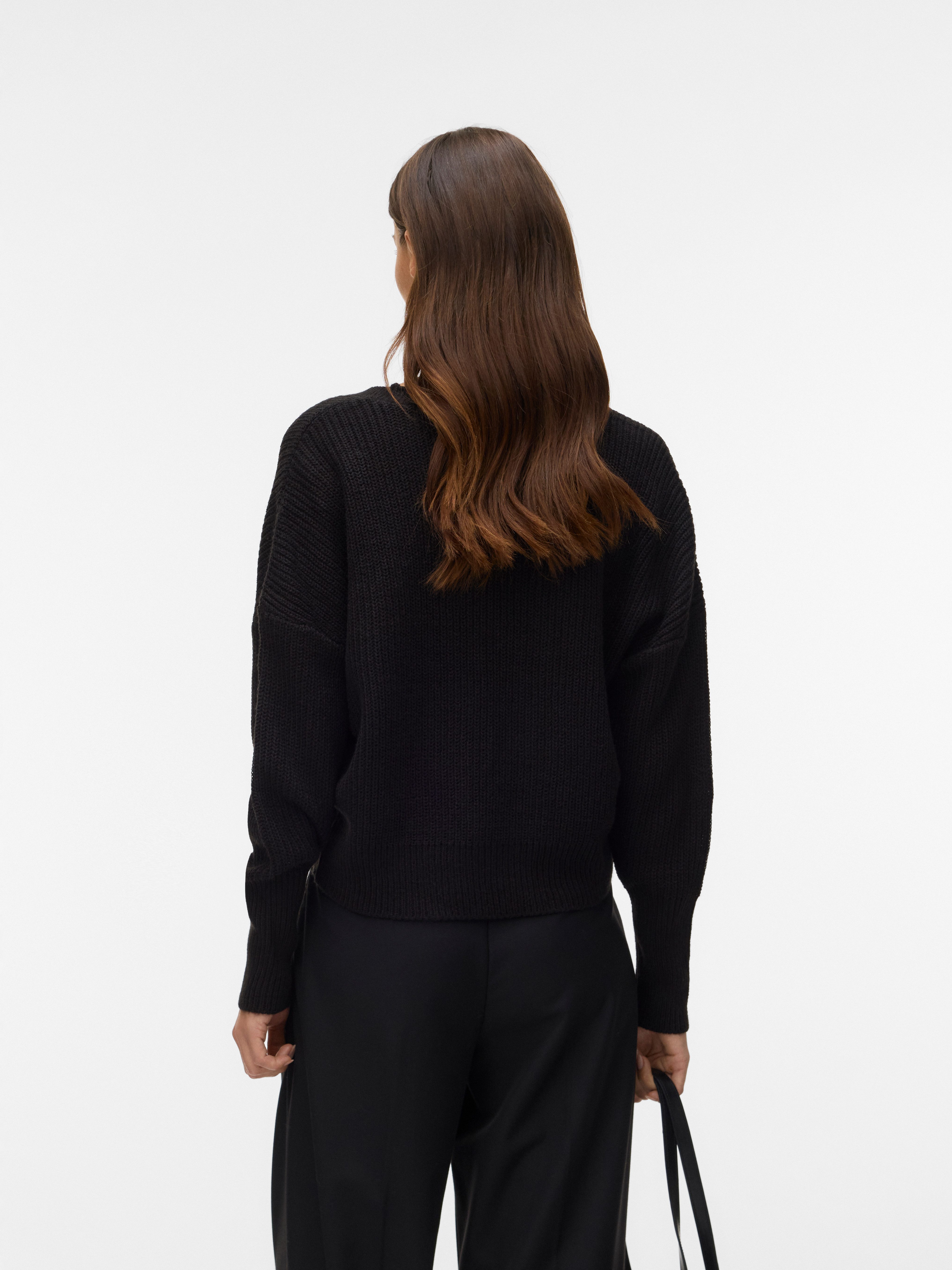 Vero Moda Strickjacke VMLEALIGHT LS V-NECK JEWEL CARDIGAN NOOS mit tiefem V-Ausschnitt