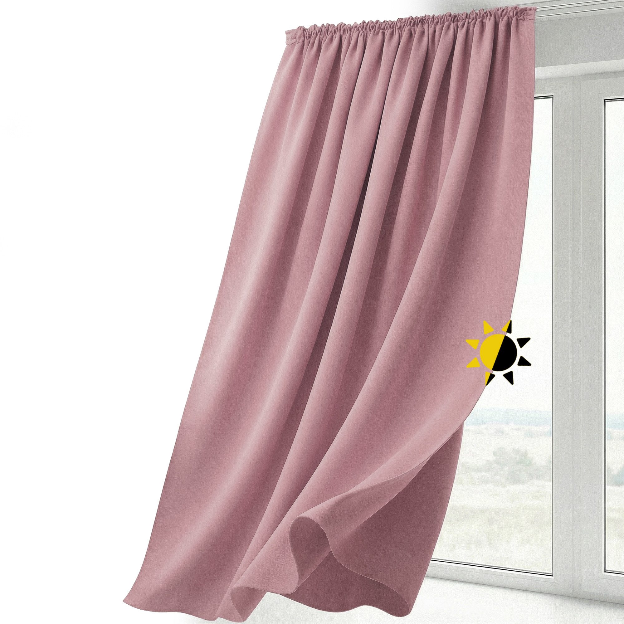 Beautex Verdunkelungsvorhang Verdunkelungsgardine Kräuselband Vorhang blickdicht abdunkelnd (1 St), Kräuselband, verdunkelnd