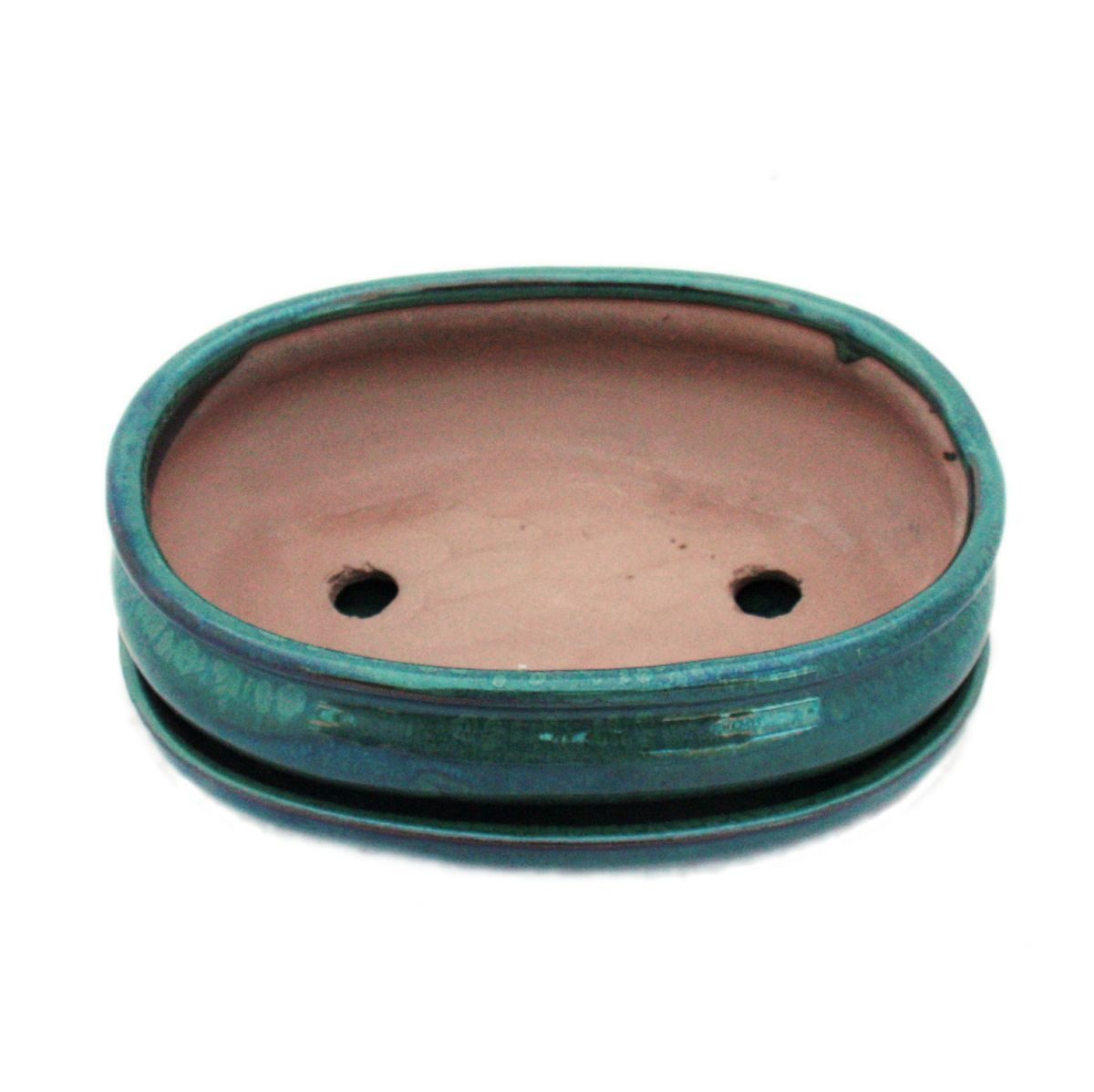 Exotenherz Pflanzschale Bonsai-Schale mit Unterteller Gr. 3 - Grün oval - M günstig online kaufen