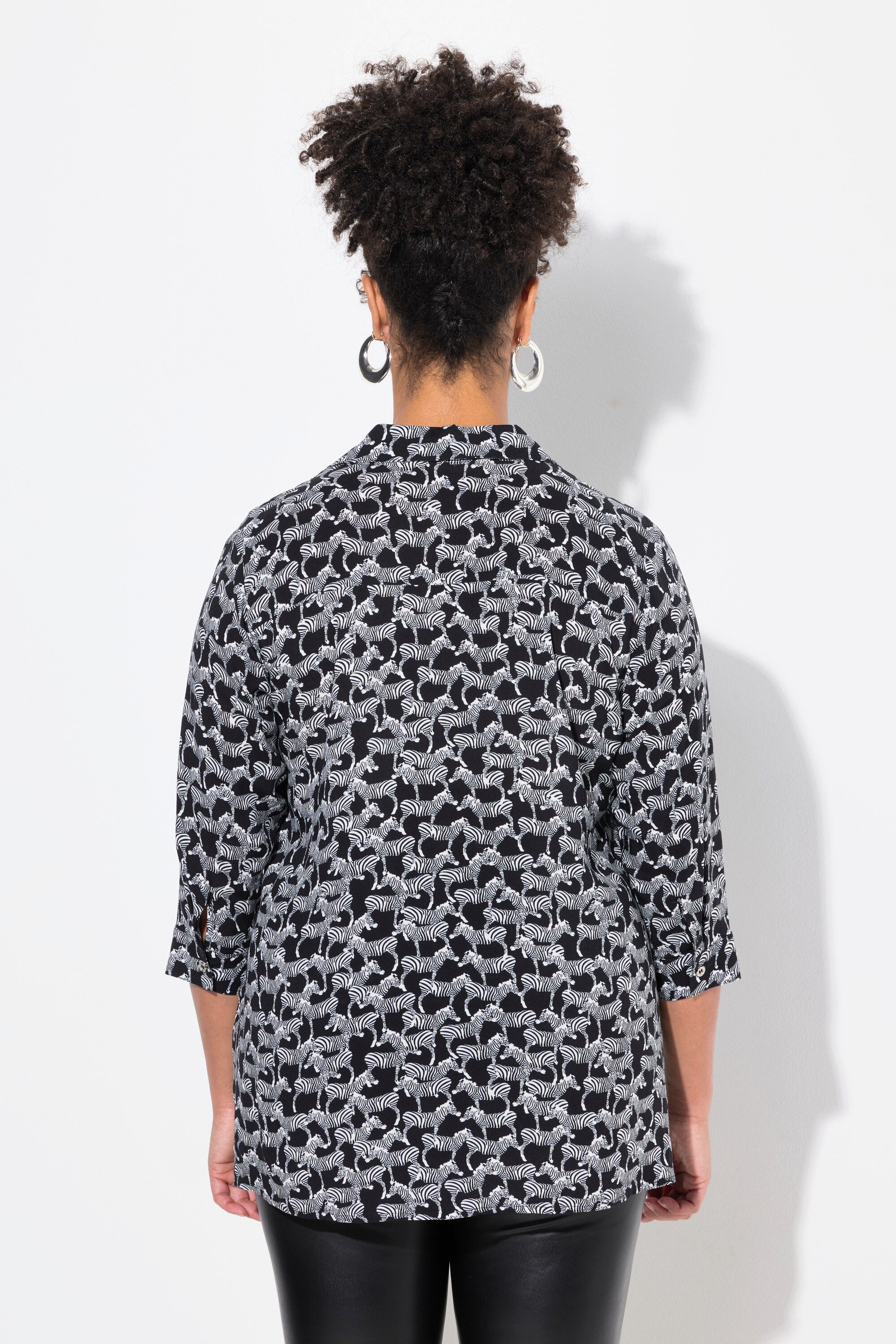 MIAMODA Hemdbluse Bluse A-Linie Minimal Zebra-Muster
