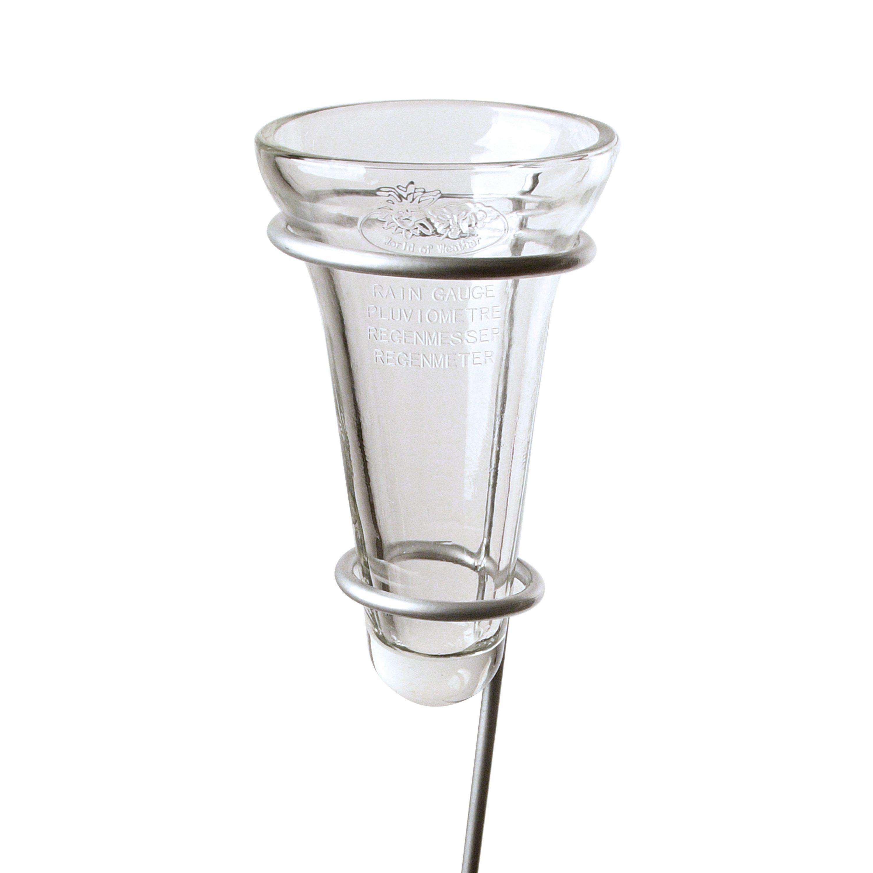esschert design Regenmesser mit Glasmessbecher und Haltestange aus Zink Garten Regen Regenmesser