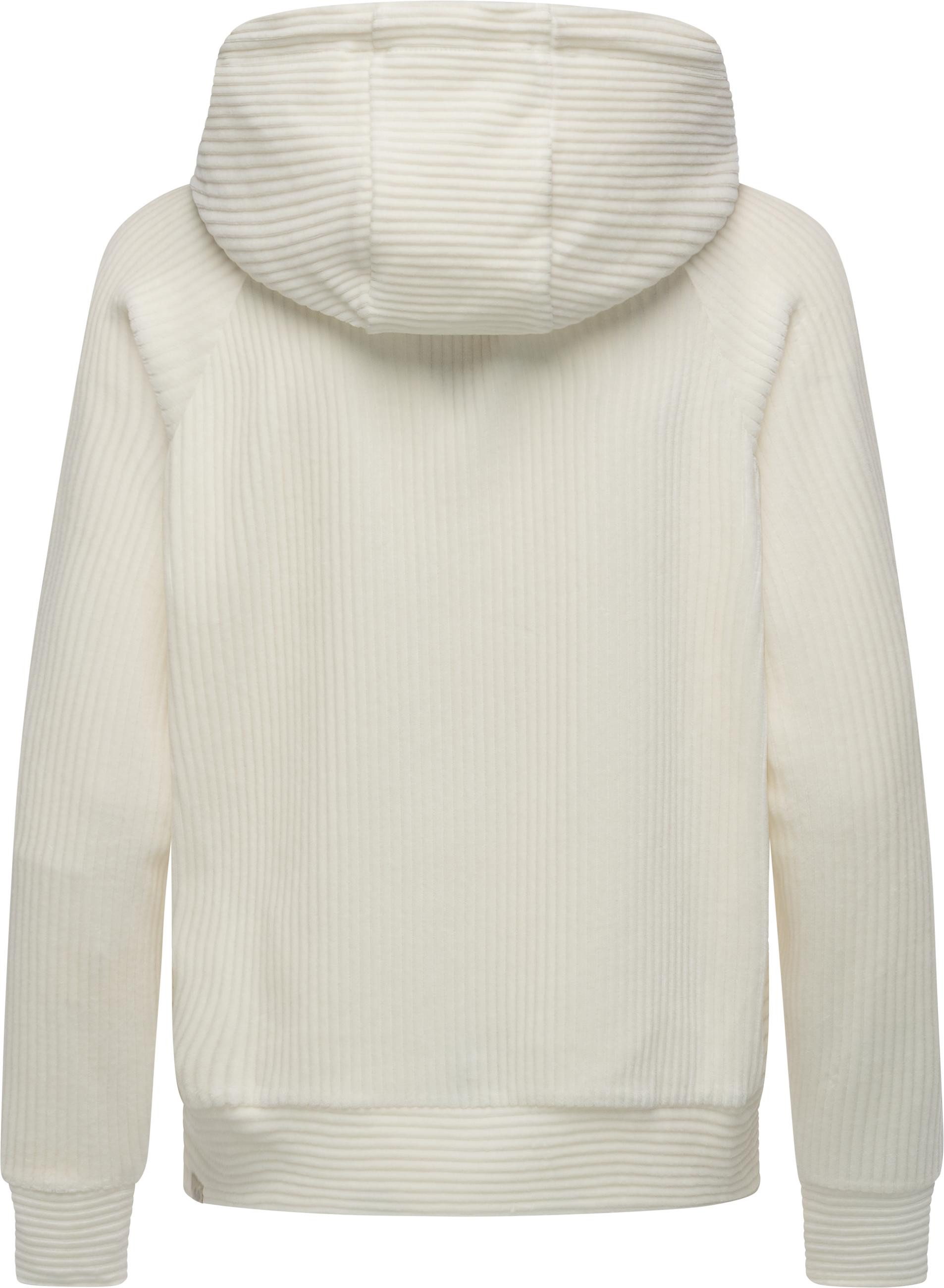 Ragwear Sweatjacke Corduly Cordy Freizeitjacke Zip-Hoodie aus weichem Kord in Samt-Haptik