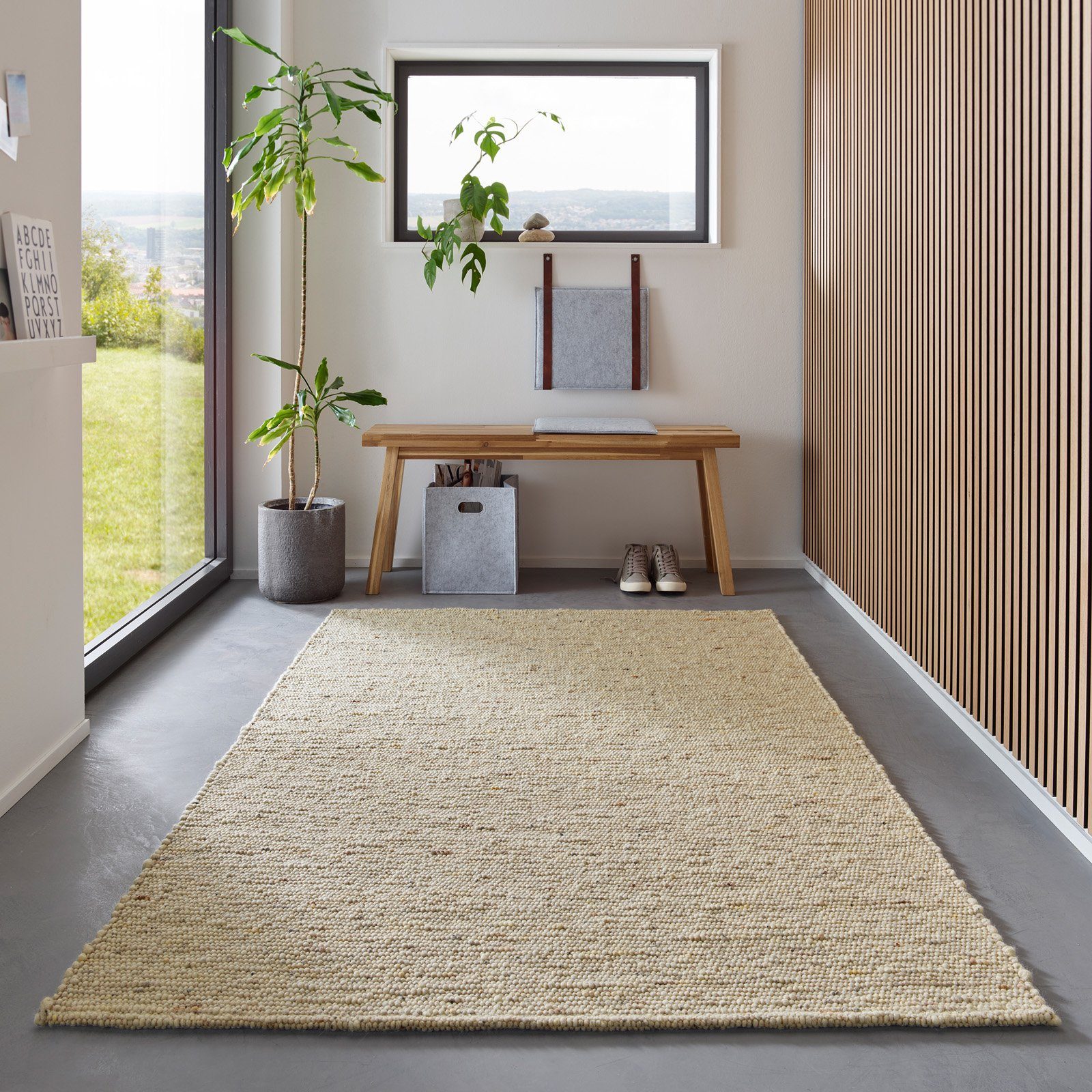 TaCa Home Wollteppich Gewalkter Handweb Woll-Teppich, günstig online kaufen