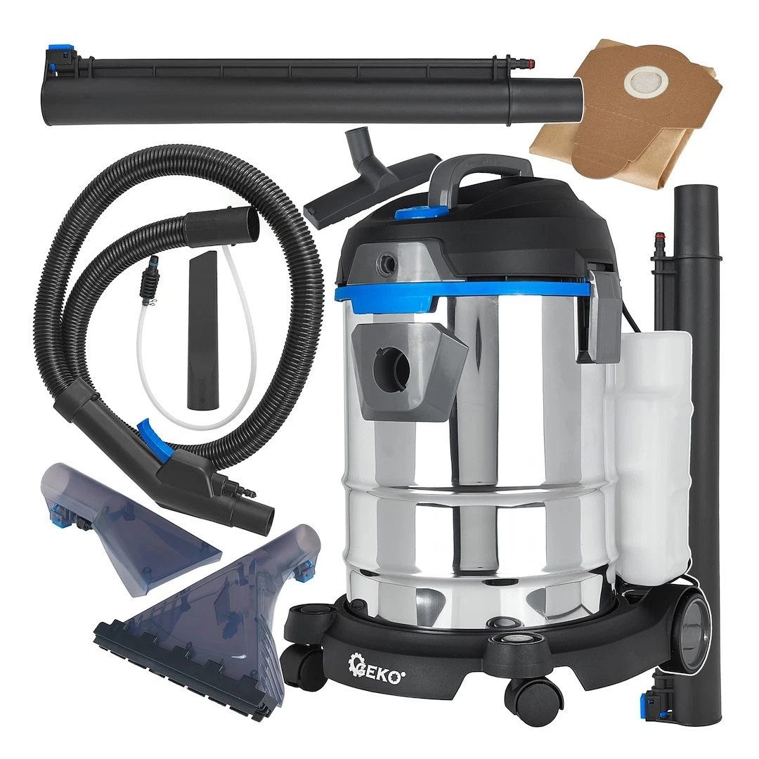GEKO Akku-Bodenstaubsauger INOX Waschsauger Teppichreiniger 20L Nass-/Trockensauger 1400W