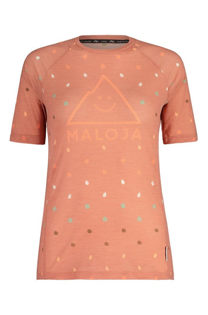 Maloja Trainingsshirt FondoM Baselayer Shirt (Merinowolle) Unterwäsche orange/rot Damen