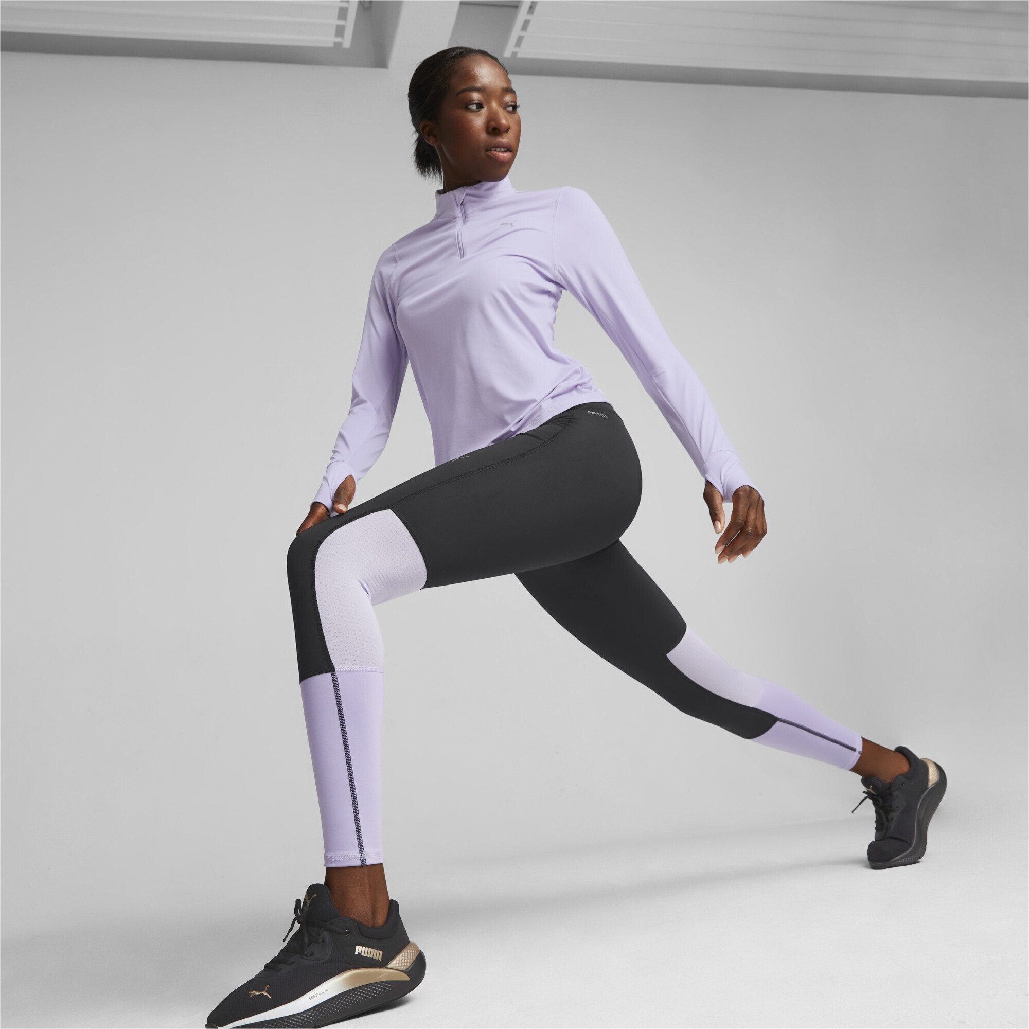 Run Rise Purple Favourite PUMA Violet Damen Black Long Lauftights Vivid Lauf-Leggings Regular