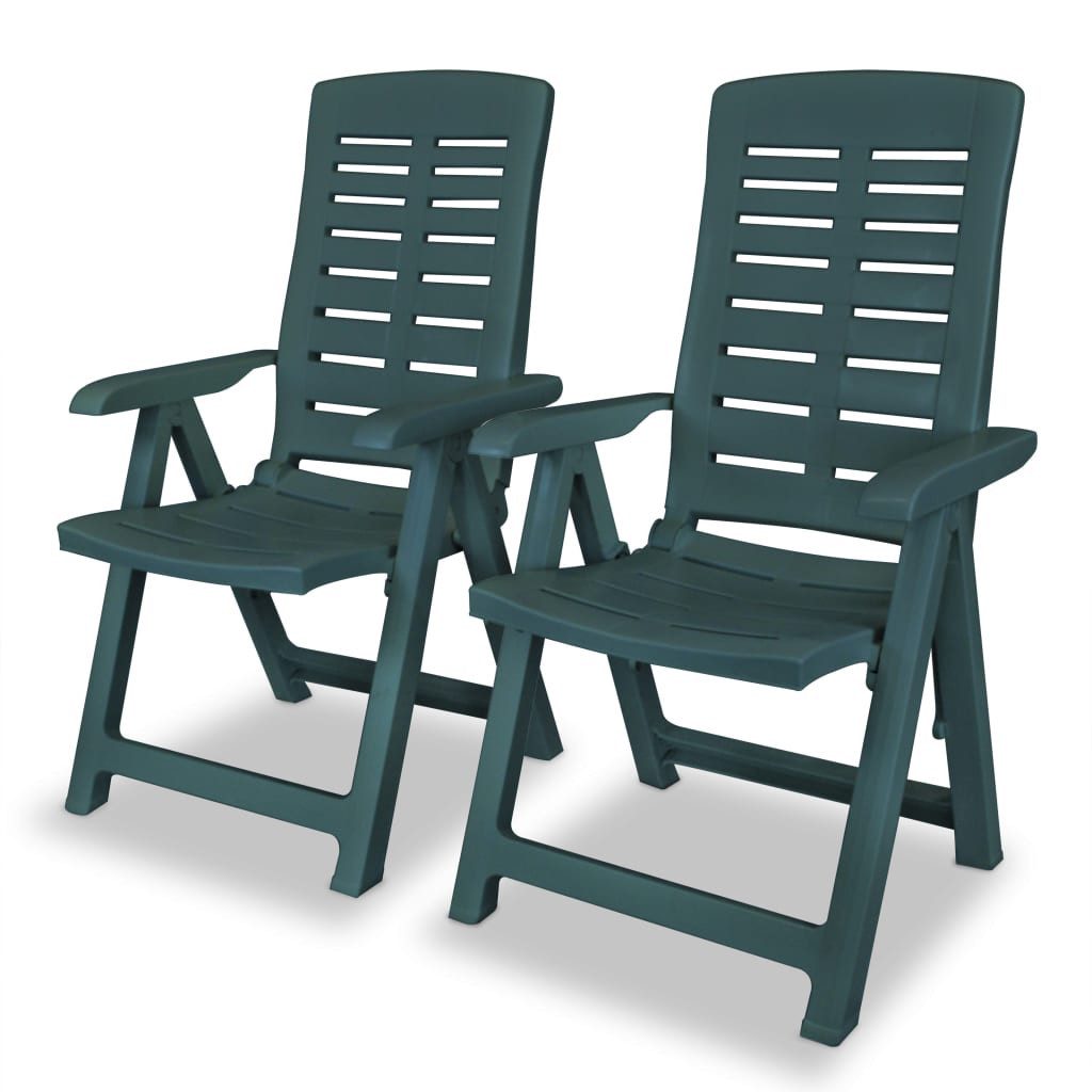 furnicato Gartenstuhl Gartenstühle 60 x 61 x 108 cm Grün, witterungsbeständig, klappbar (2 St), Verstellbare Sitzgruppe mit 4 Positionen und hoher Belastbarkeit