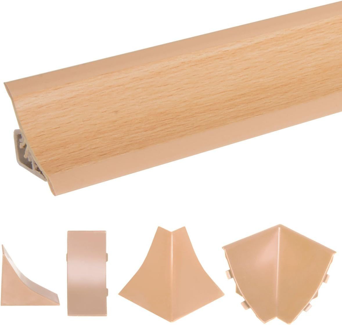 HOLZBRINK Abschlussleiste HOLZBRINK Küchenabschlussleiste Buche 23x23mm 1,5 m, selbstklebend, PVC, 1-St., Buche Wandabschlussleiste Arbeitsplatten 23x23mm 1,5 m