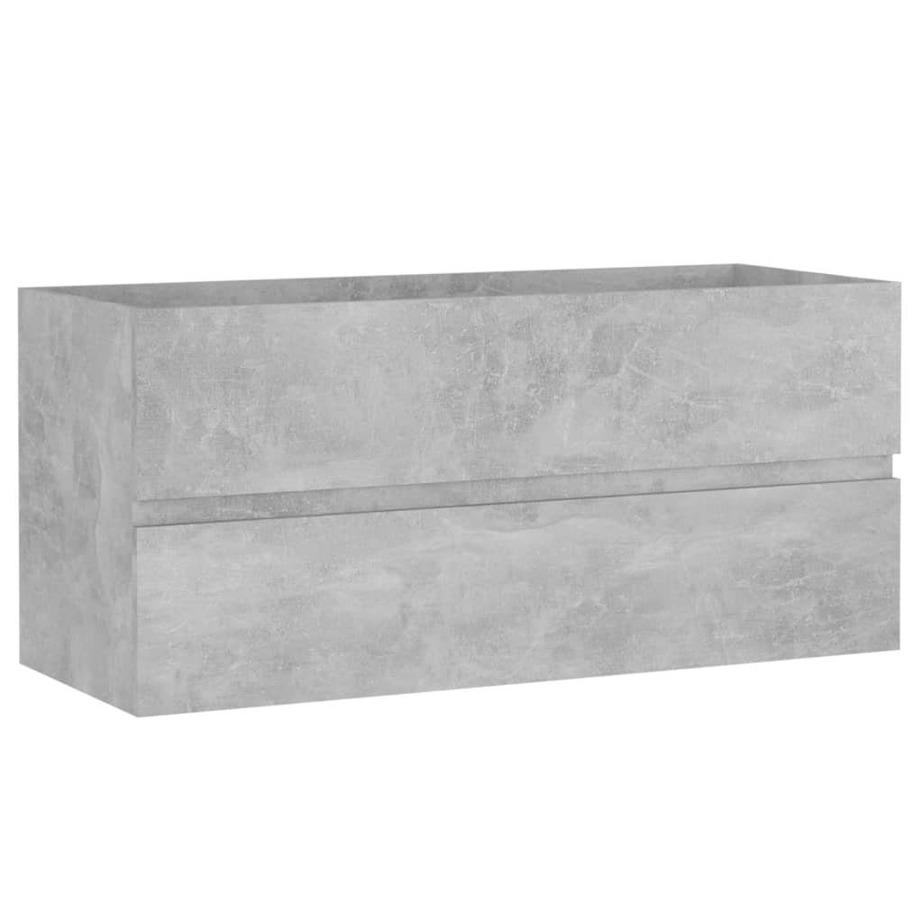 vidaXL Waschbeckenunterschrank in Betongrau (B/H/T: 100x45x38 cm)