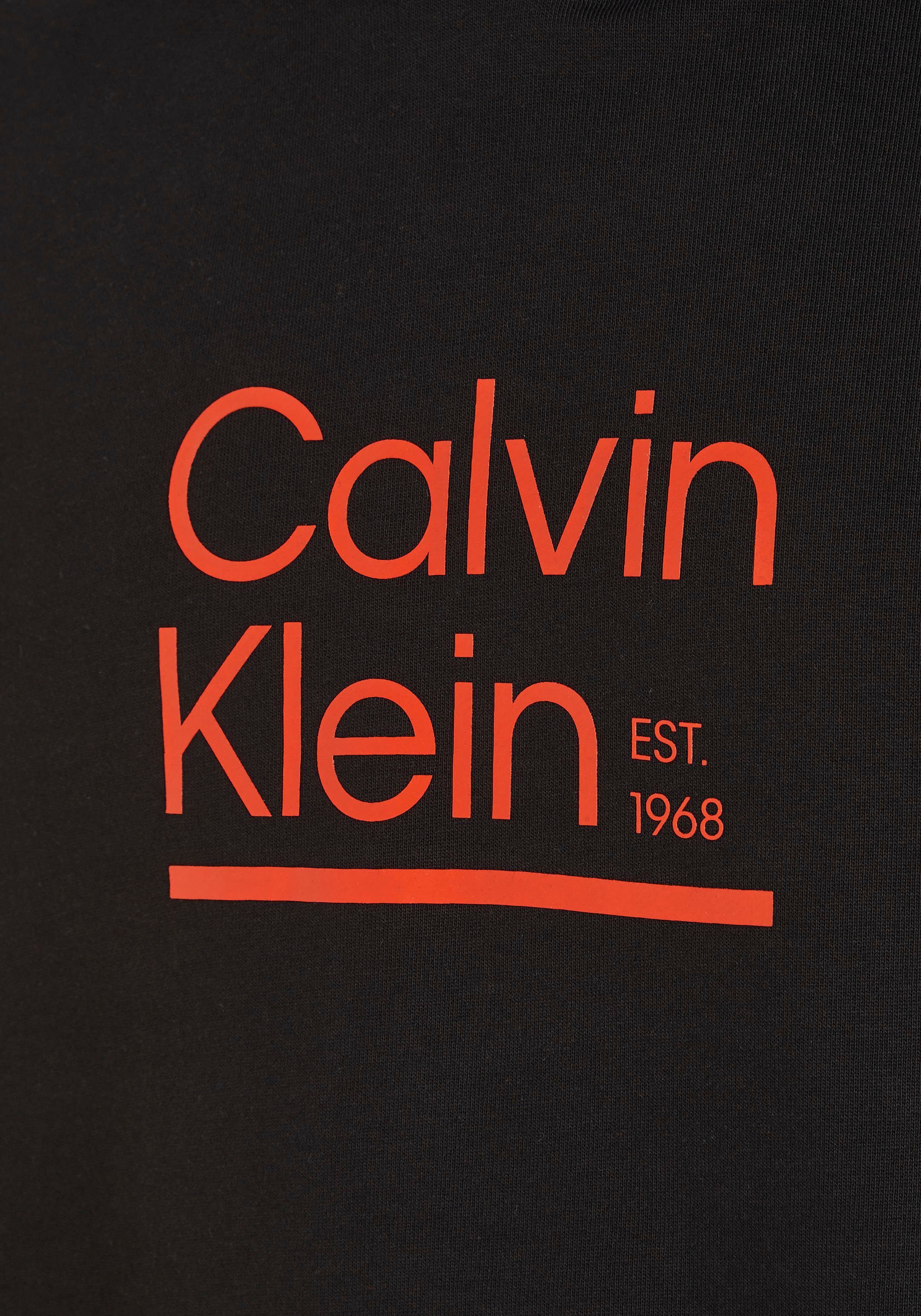 Calvin Logodruck mit CONTRAST HOODIE LINE Klein LOGO Kapuzensweatshirt Black Ck