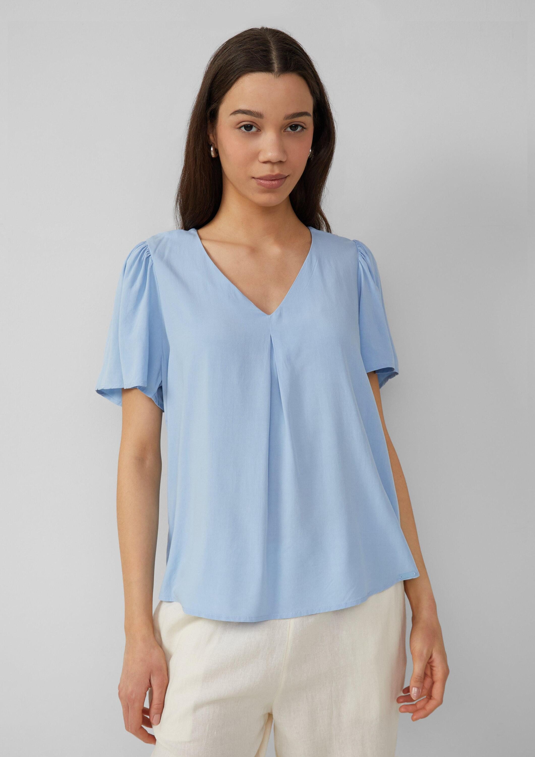 QS Kurzarmbluse Bluse Feminine Kurzarmbluse aus günstig online kaufen