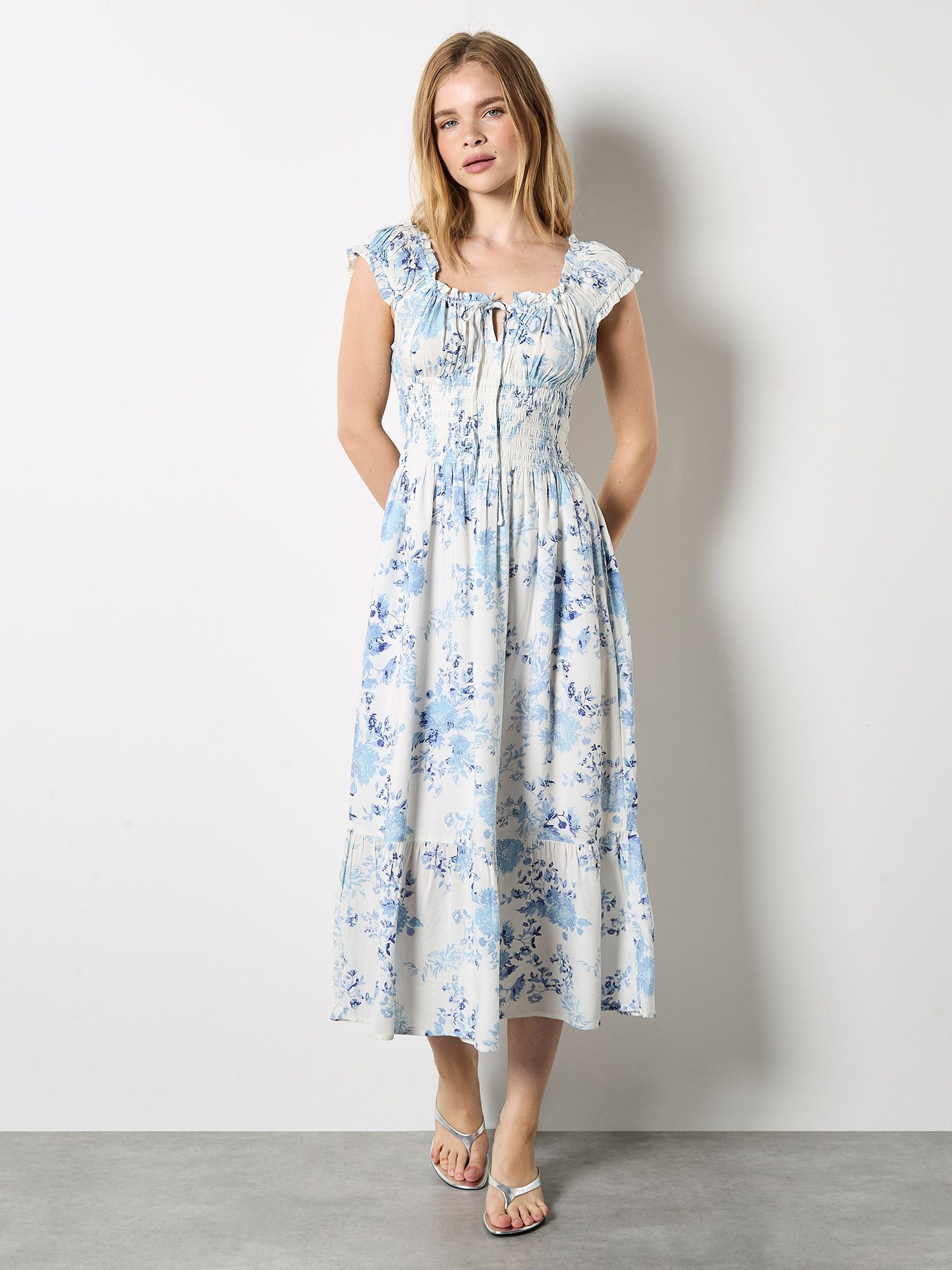 Apricot Druckkleid günstig online kaufen