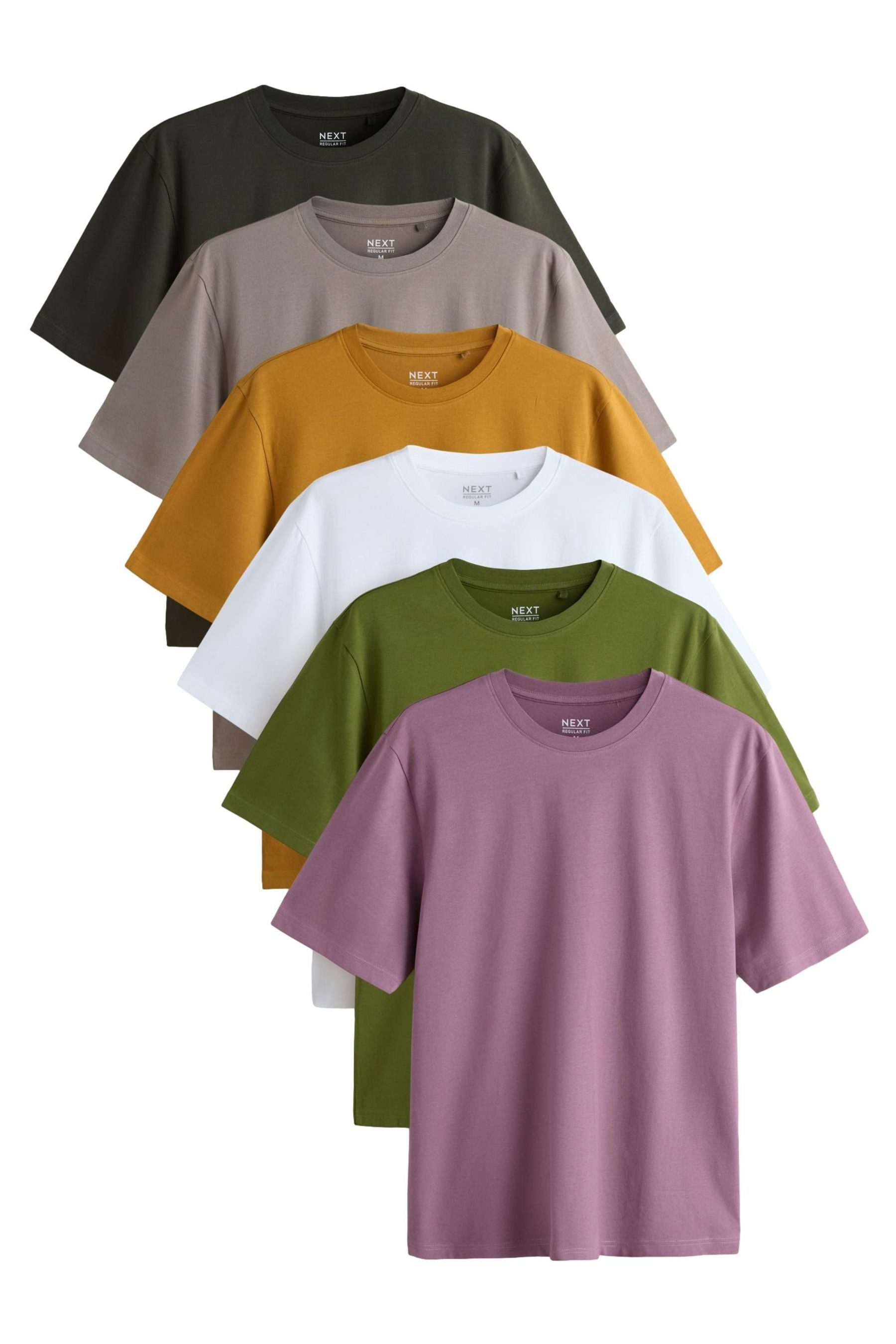 Next T-Shirt Essential Regular Fit T-Shirts, 6er-Pack (6-tlg)