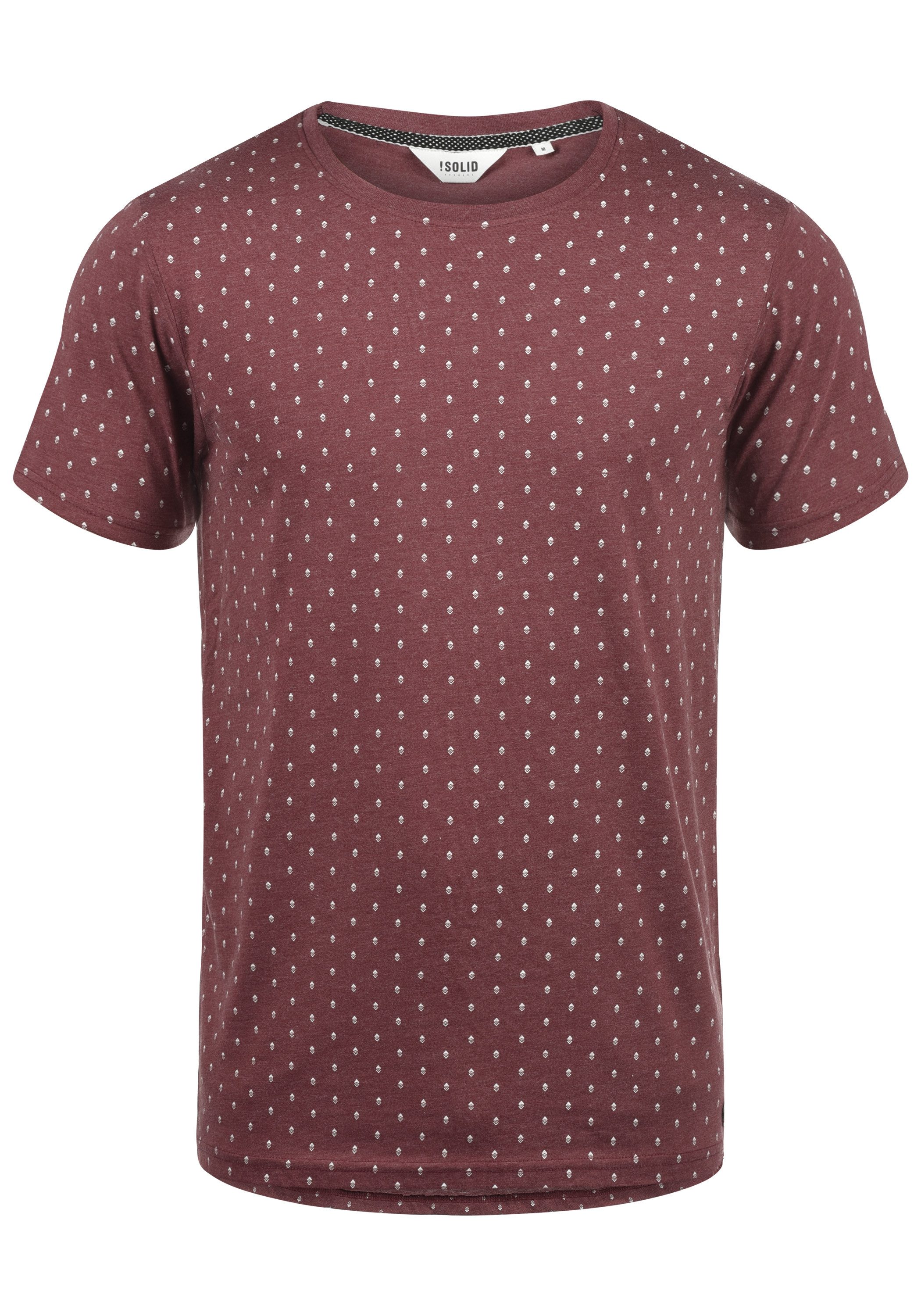!Solid Rundhalsshirt SDAaron Kurzarmshirt mit All-Over günstig online kaufen