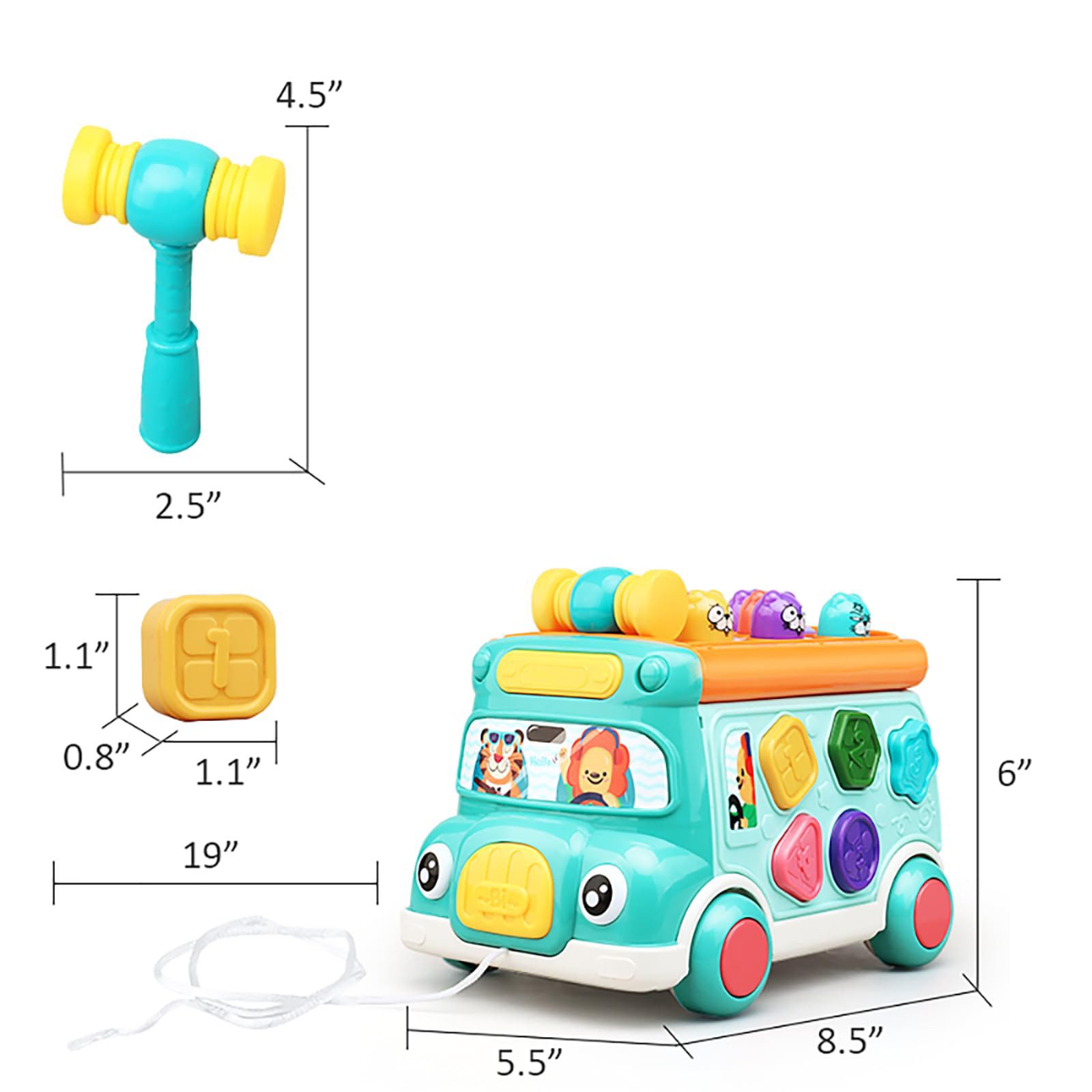 CLTYQ Spielzeug-Bus Babyspielzeug, interaktive Musikbusse, frühkindliche Bildung, Lernfahrzeuge mit Ton und Licht, interaktive Spiele, Lernspielzeug