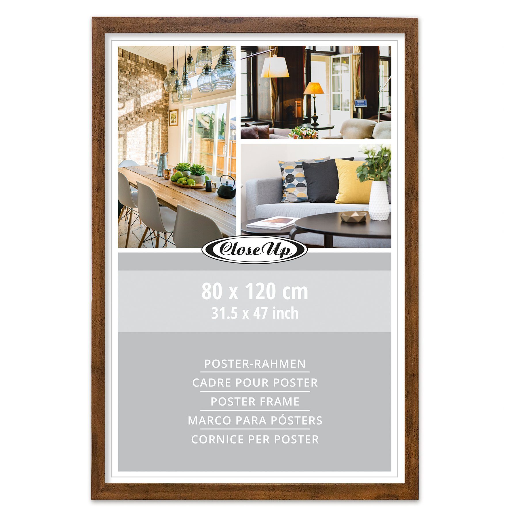 Close Up Bilderrahmen Posterrahmen 80 x 120 cm Eiche dunkel günstig online kaufen