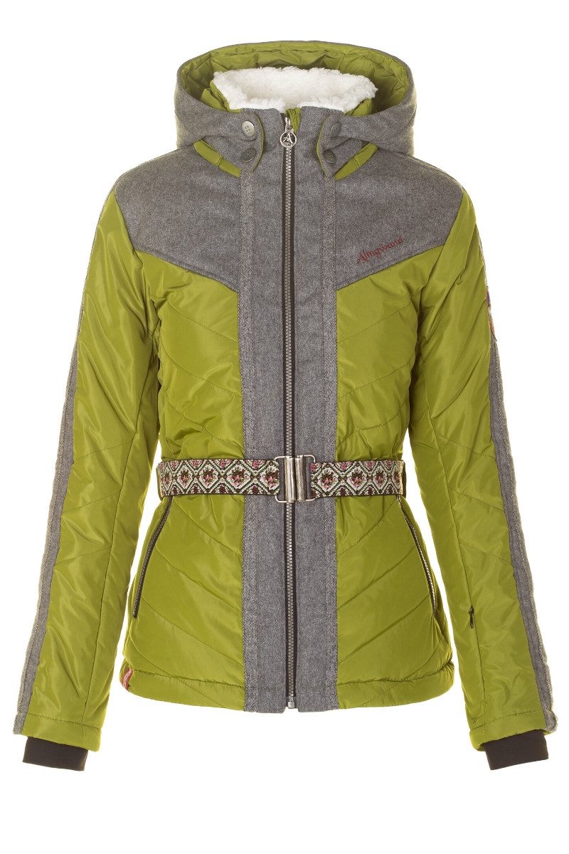 Almgwand Outdoorbluse Skijacke Damen - GIPFELSTEIN - moosgrün/anthrazit/grau