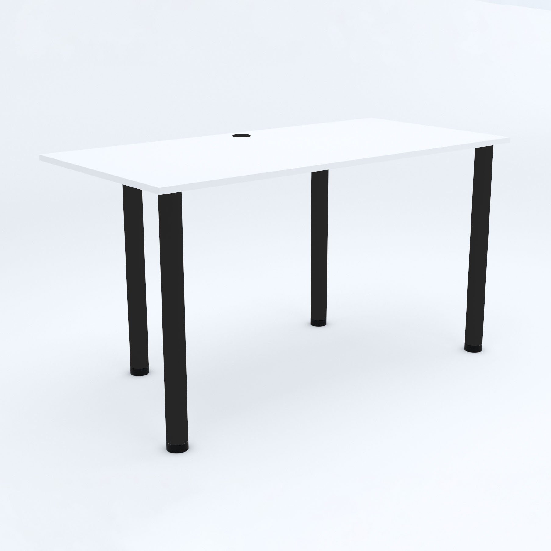Weiss Schreibtisch, Kantenumleimung schwarze Beinen AKKE mit Schreibtisch PVC 2mm