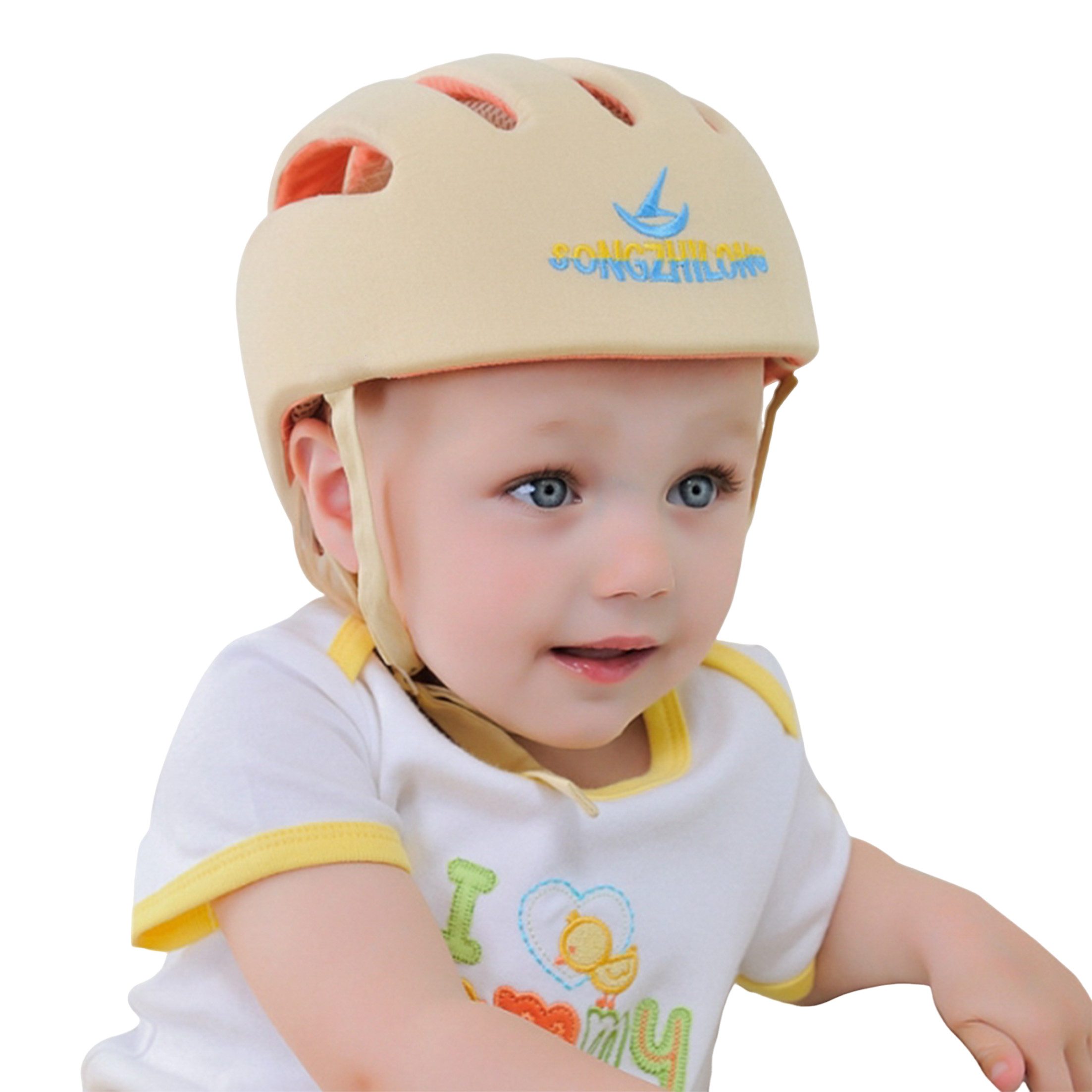 KINSI Kinderhelm Baby Krabbelhelm mit Stoßschutz - Verstellbarer Lauflernhelm, Weicher Kopfschutz für Baby - Für erste Schritte & Laufen lernen