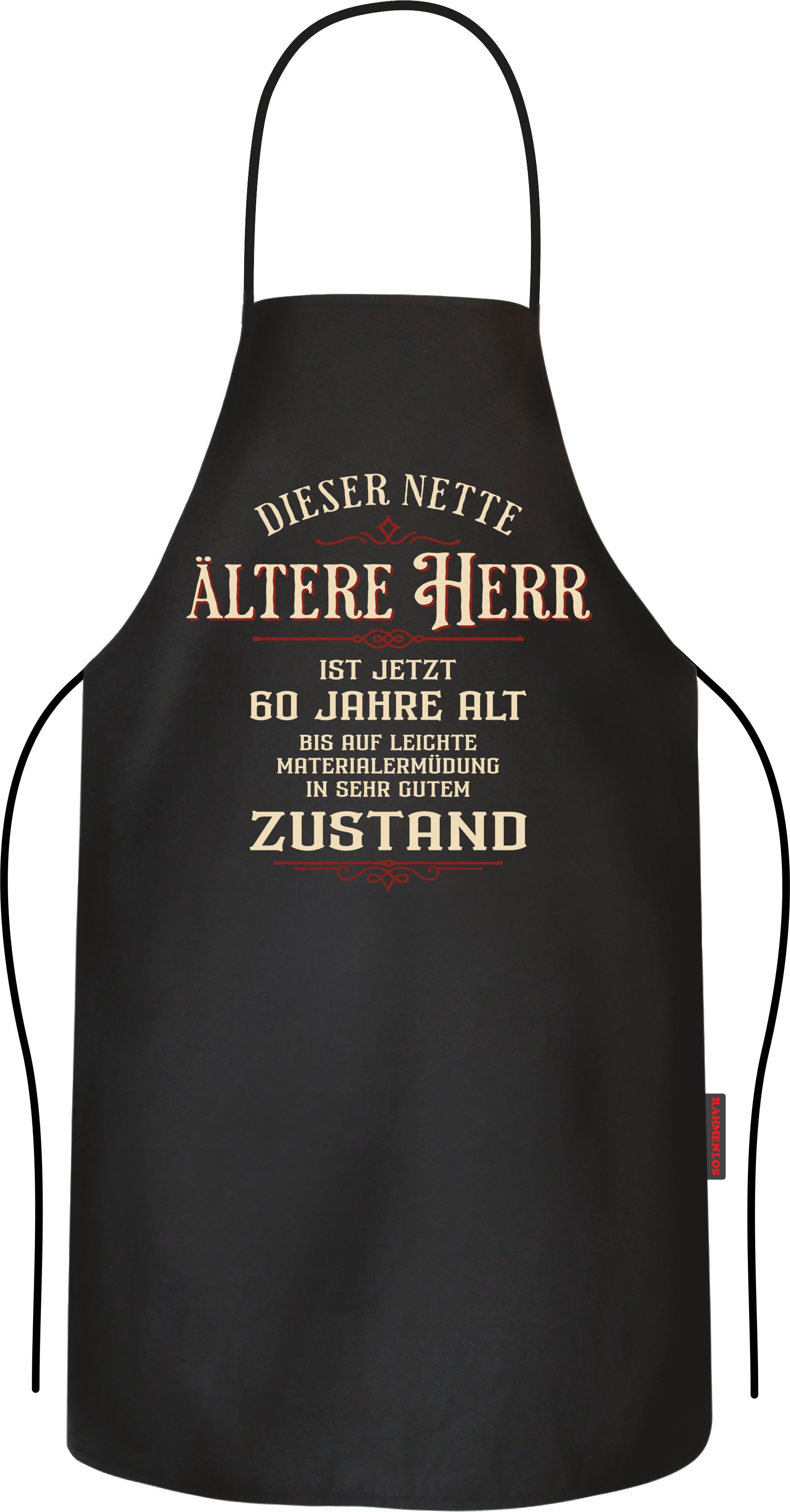 Grillschürze Kochschürze Küchenschürze als Geschenk: Netter älterer Herr 60