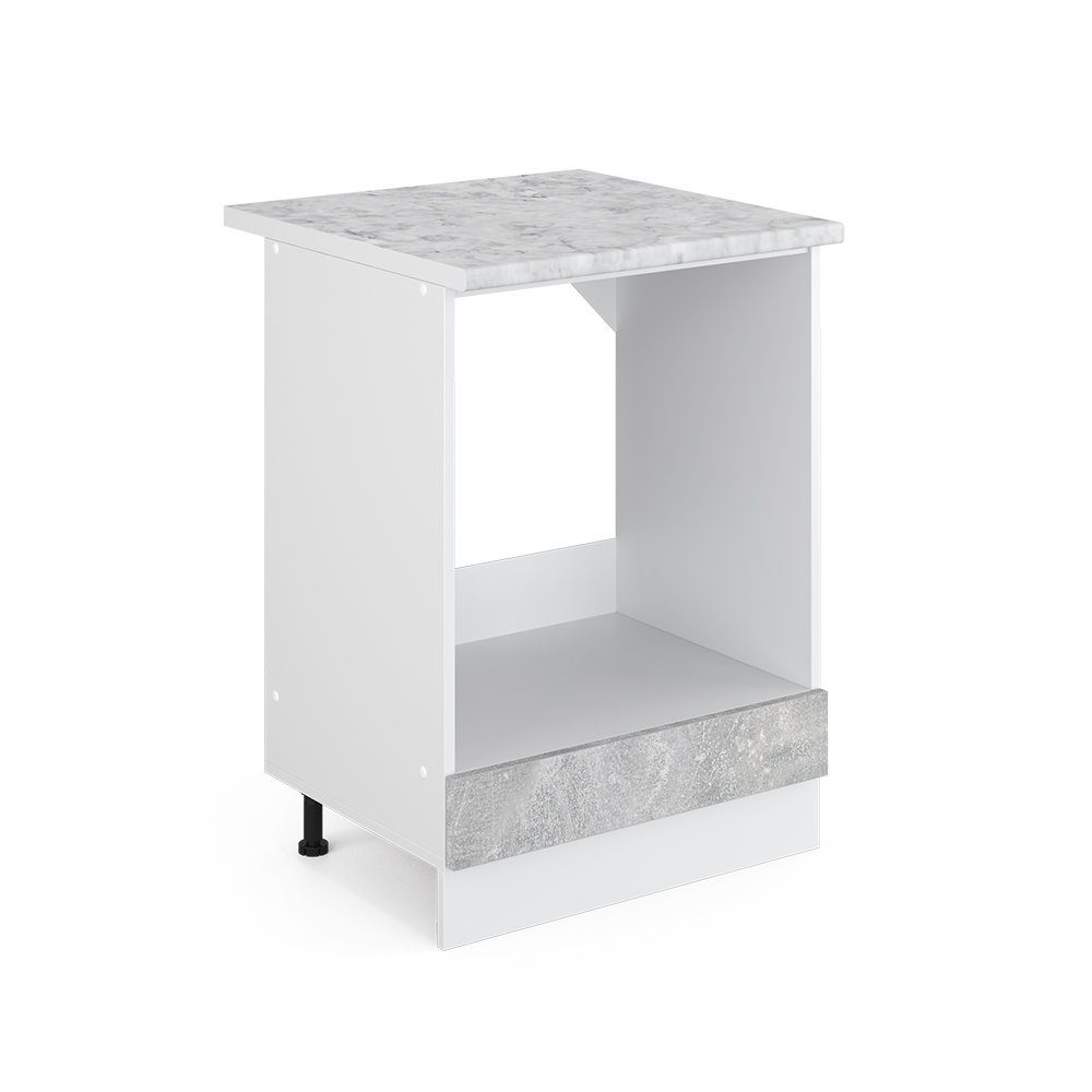 Vicco Herdumbauschrank R-Line Herdschrank Beton/Weiß 60 cm AP Marmor günstig online kaufen