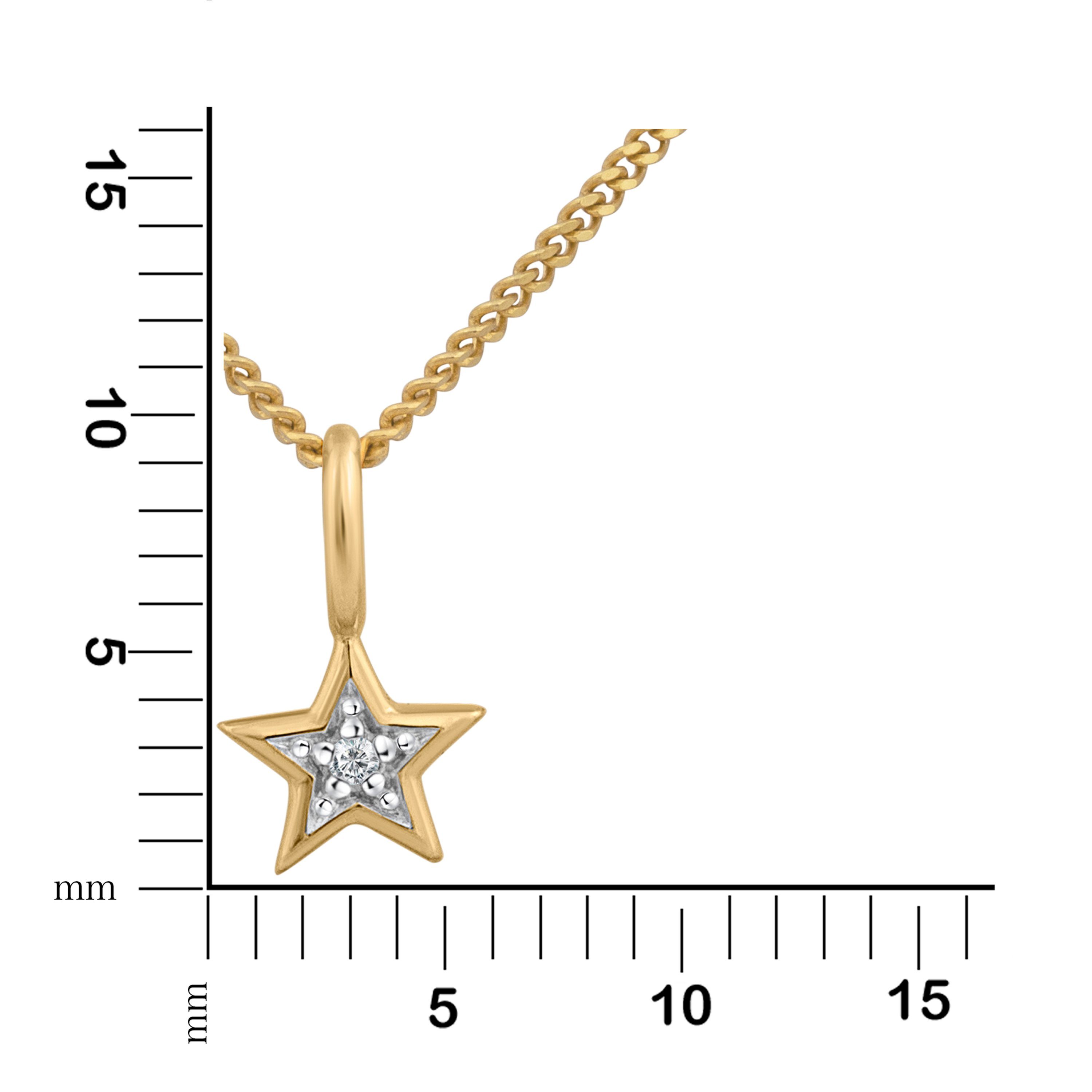 Orolino Kette mit Anhänger Gold 585 mit Stern-Motiv und Brillant 0,005ct.