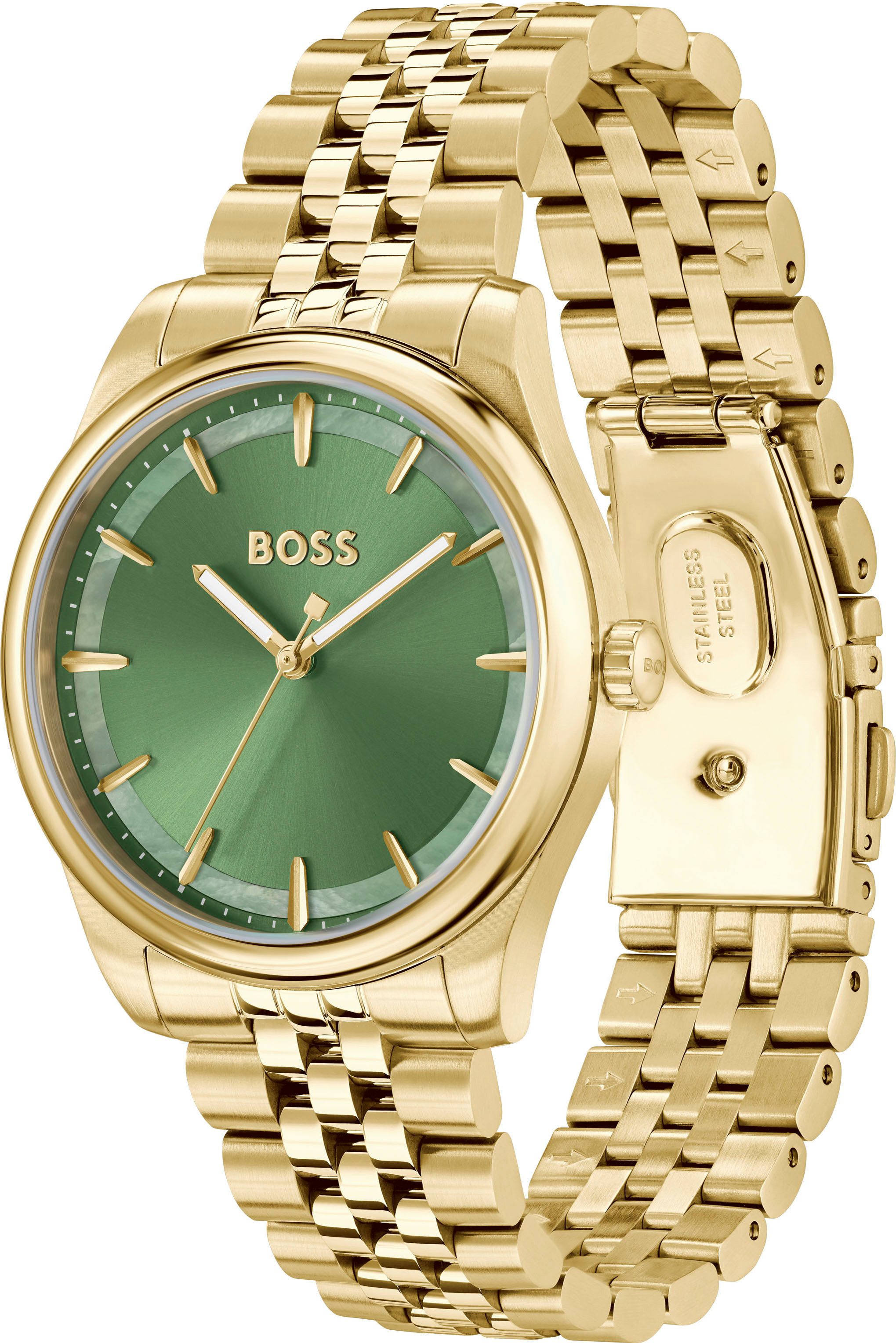 BOSS Quarzuhr GRACEFUL 1502780, Armbanduhr, Damenuhr, Edelstahlarmband, ana günstig online kaufen