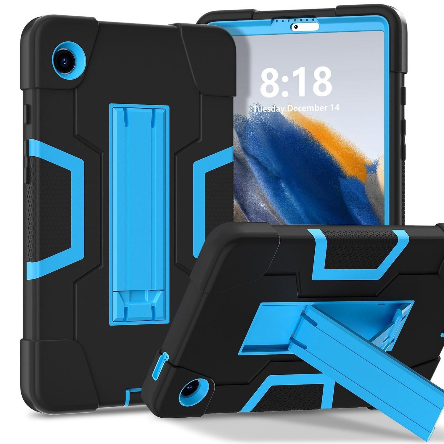 Wigento Tablet-Hülle Für Samsung Galaxy Tab A11 Color Hybrid Design Hülle Halter Schwarz, Stoßfest, Kontrastdesign, Halterfunktion