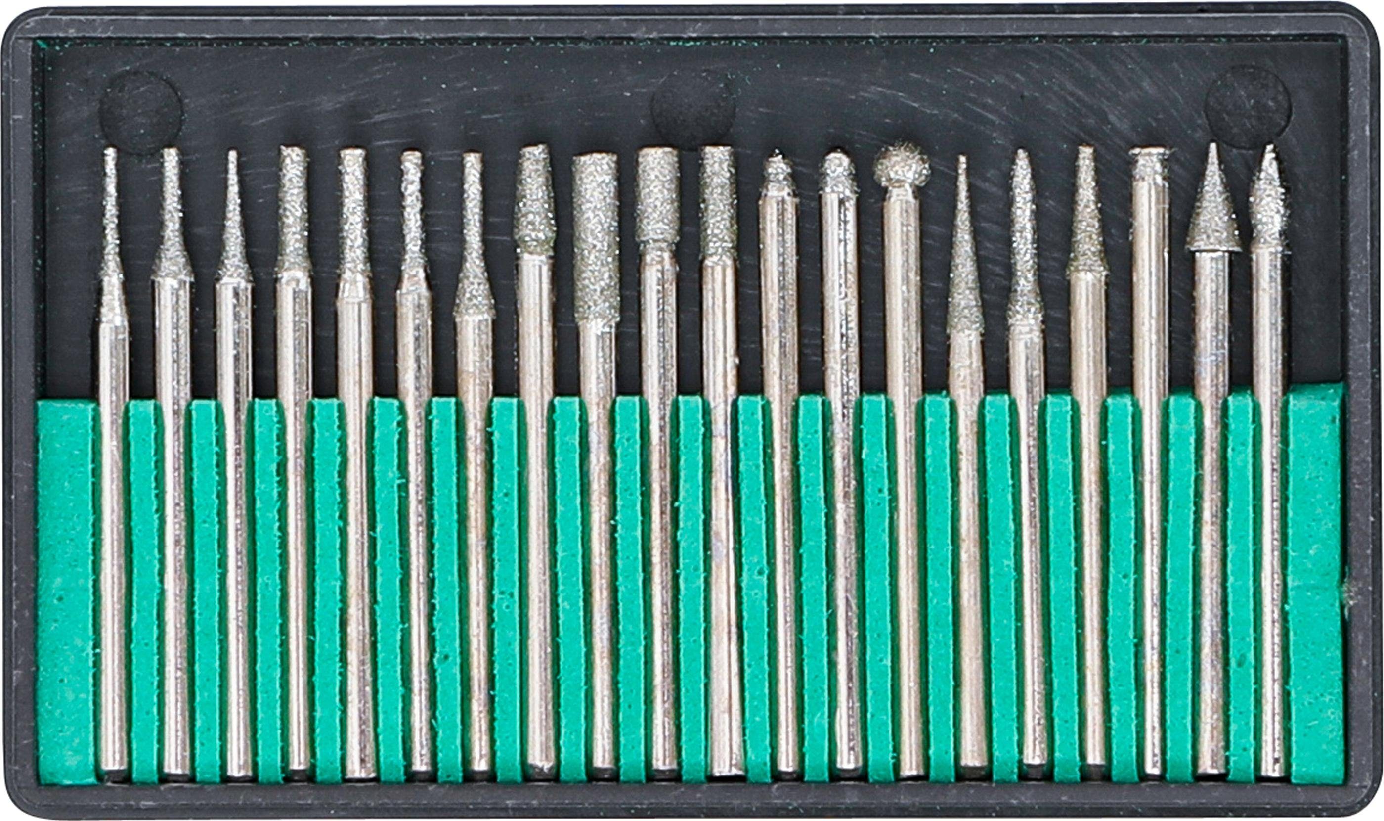 BGS technic Fräser-Set Diamant-Schleif- und Fräswerkzeug, 20-tlg.