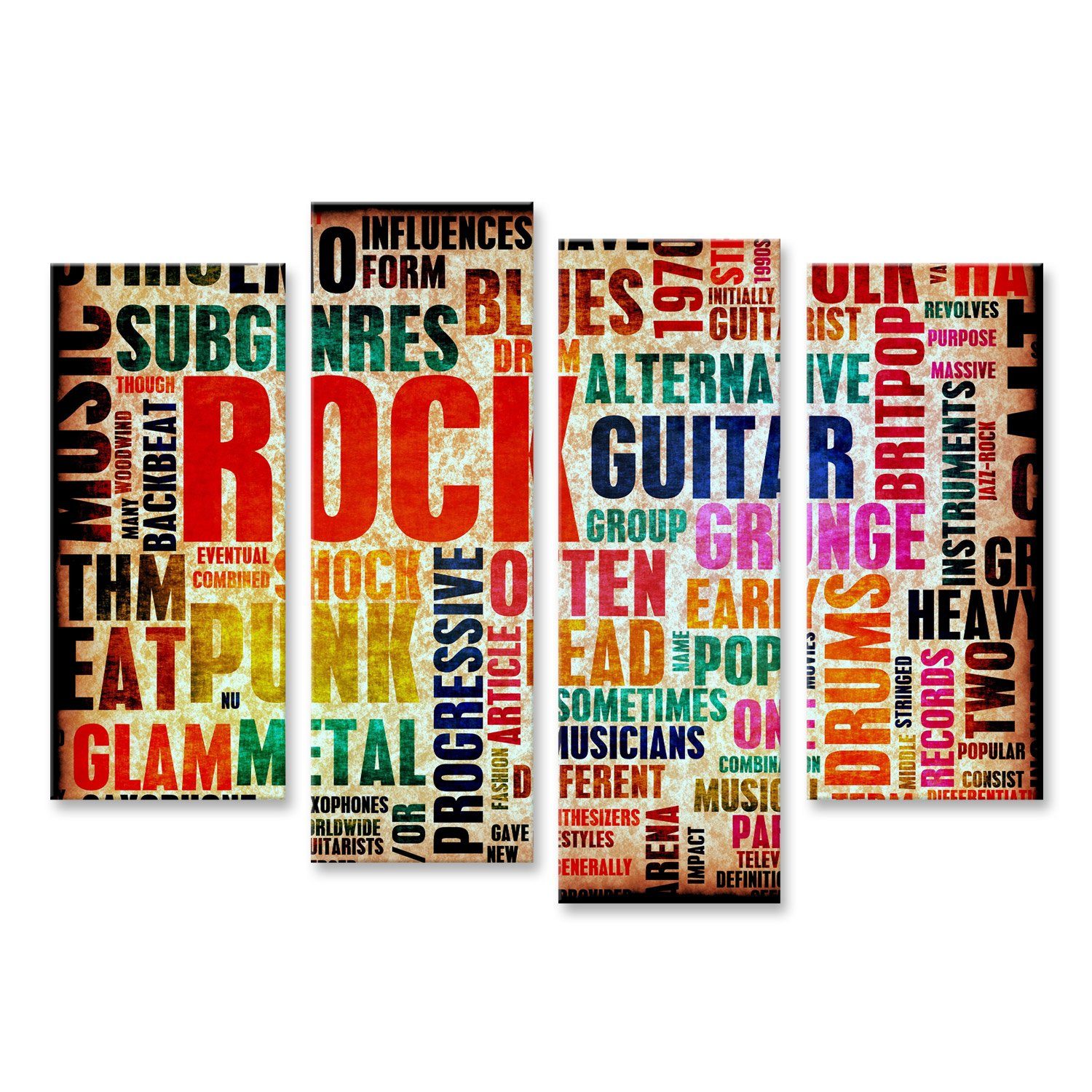 Leinwandbild Bild auf Leinwand Rock Music Plakatkunst Als Grunge Hintergrund Wandb