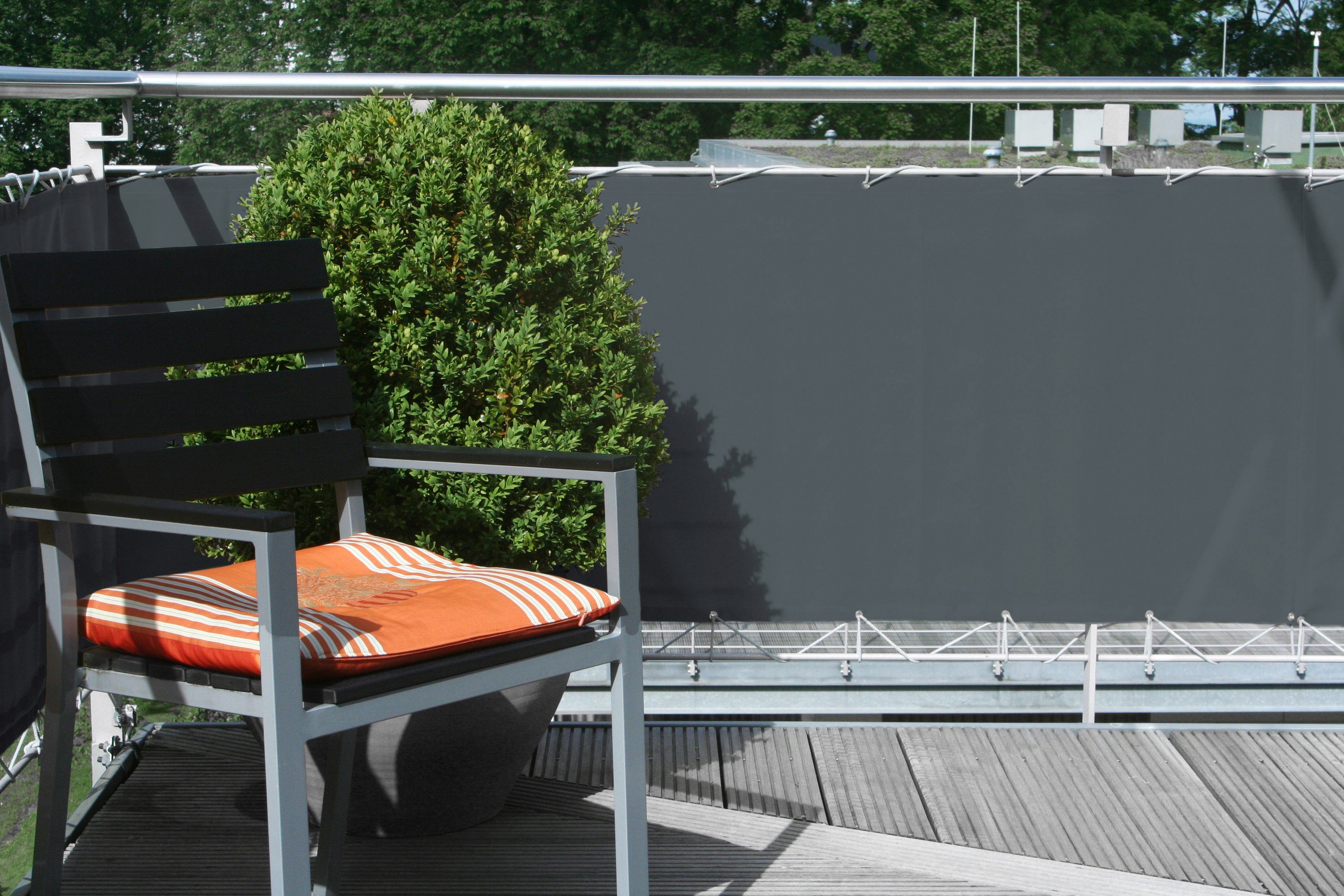 Polyester Balkonumrandung 65 x 300 cm Anthrazit günstig online kaufen