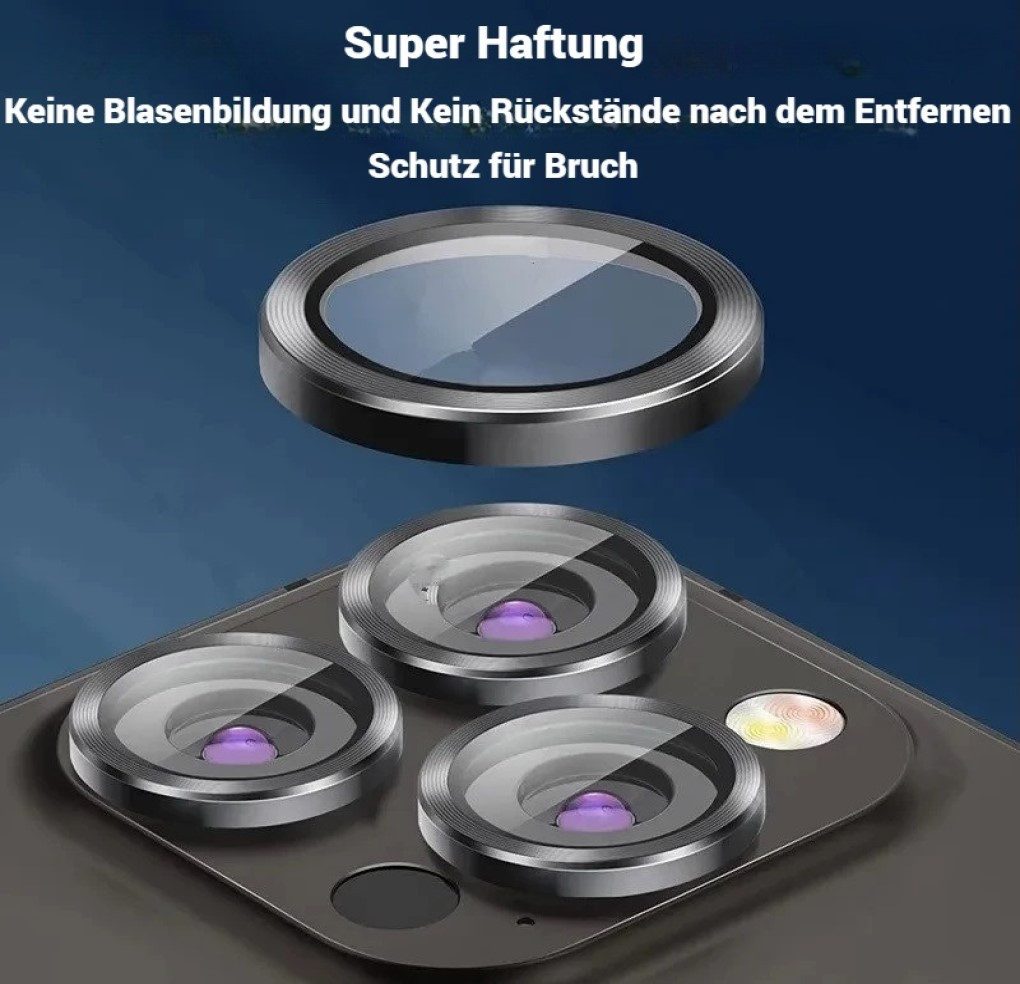 OLi Kamera-Hülle 2X Kamera Glasschutz für iPhone 17/16/15/ 14/ 13/ 12/ 11 Serie für, 2X PAKUNG SET Hochwertiger Maximale Sicherheit Schwarz