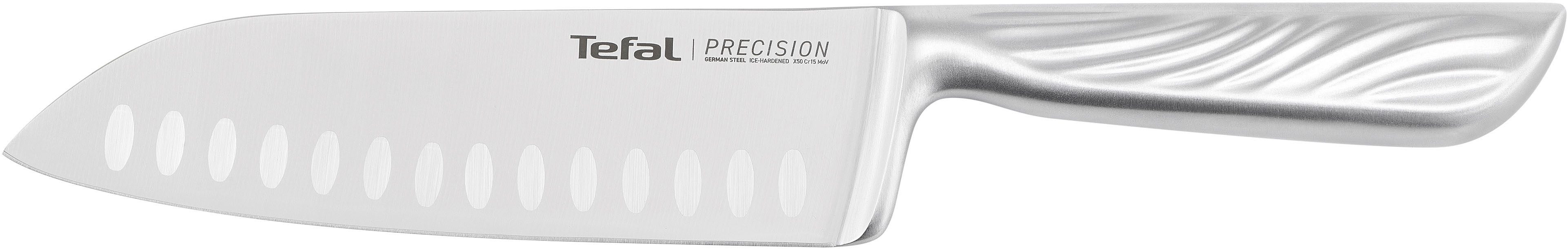 Tefal Santokumesser Precision, 16,5 cm, 22°-Klingenwinkel, Eishärtungstechnologie, Wellenmuster