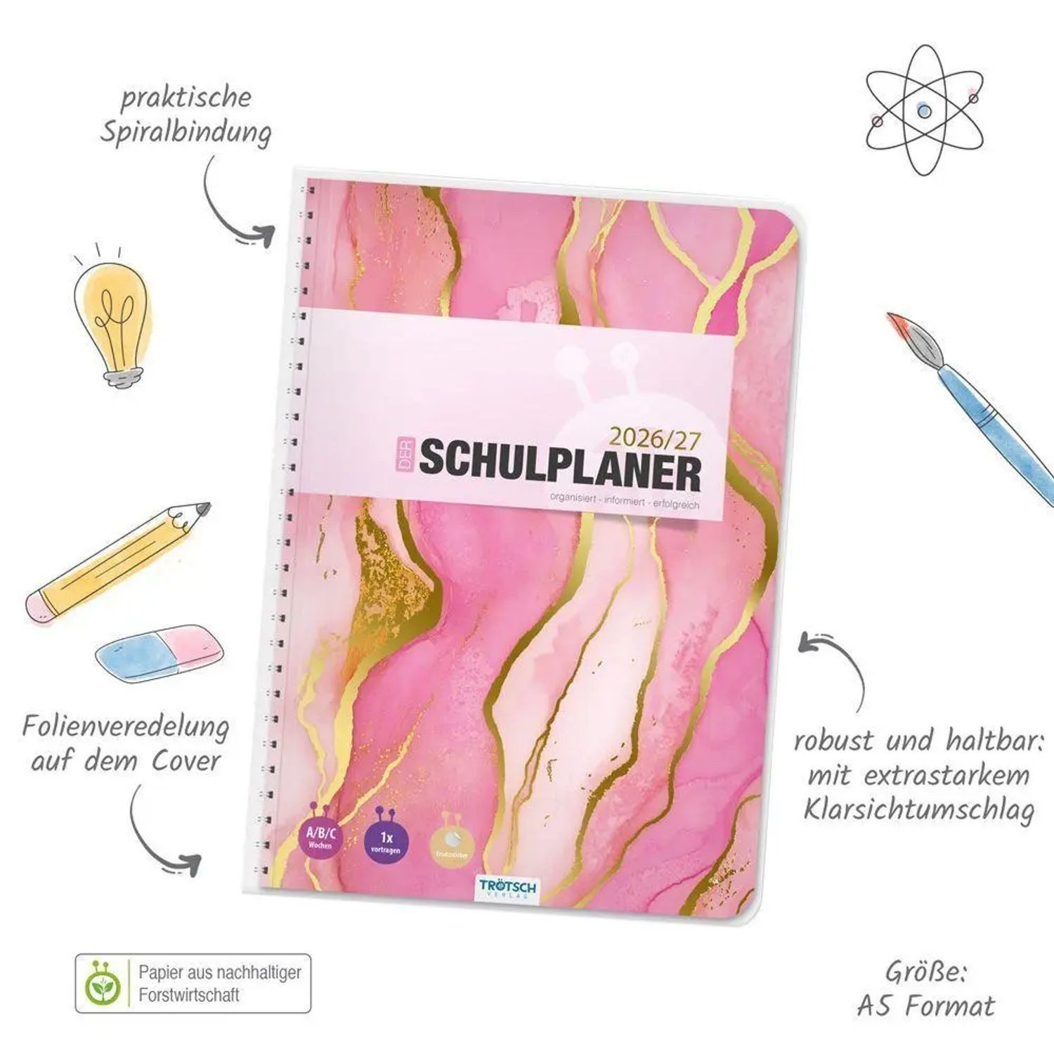 Trötsch Verlag Schülerkalender TRÖTSCH - Schulplaner Pink 26/27
