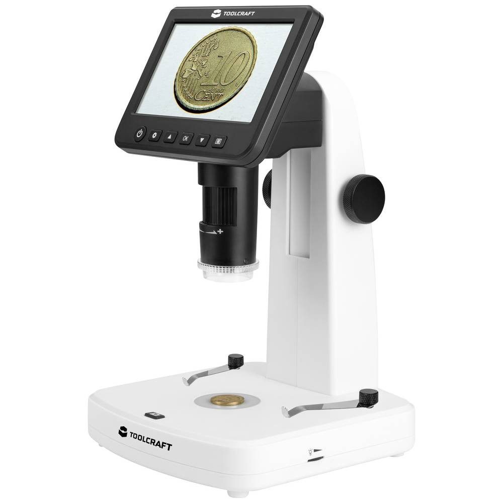 TOOLCRAFT 12.7 cm (5-Zoll) LCD-Digitalmikroskop mit Polarisator TO-9076404 Labormikroskop (Zoomfunktion)