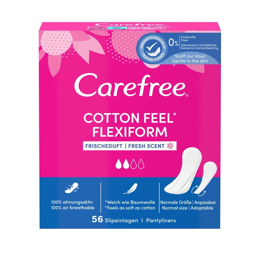 CAREFREE Slip-Einlage Cotton Feel Flexiform mit Frischeduft - 56St.