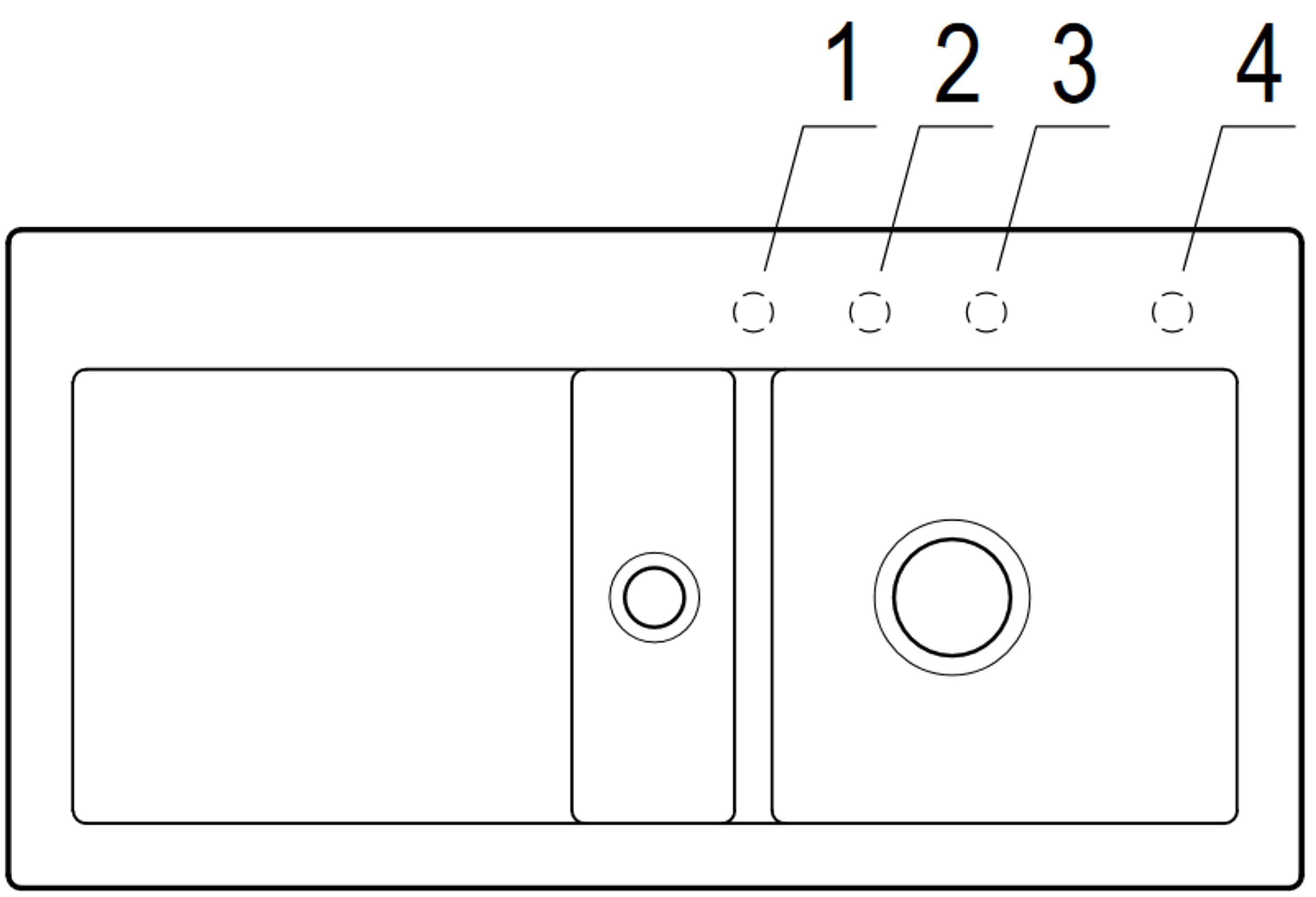 Villeroy & Boch rechts links 02 Rechteckig, 100/22 6712 cm, Geschmacksmuster Küchenspüle möglich und geschützt, Becken AM