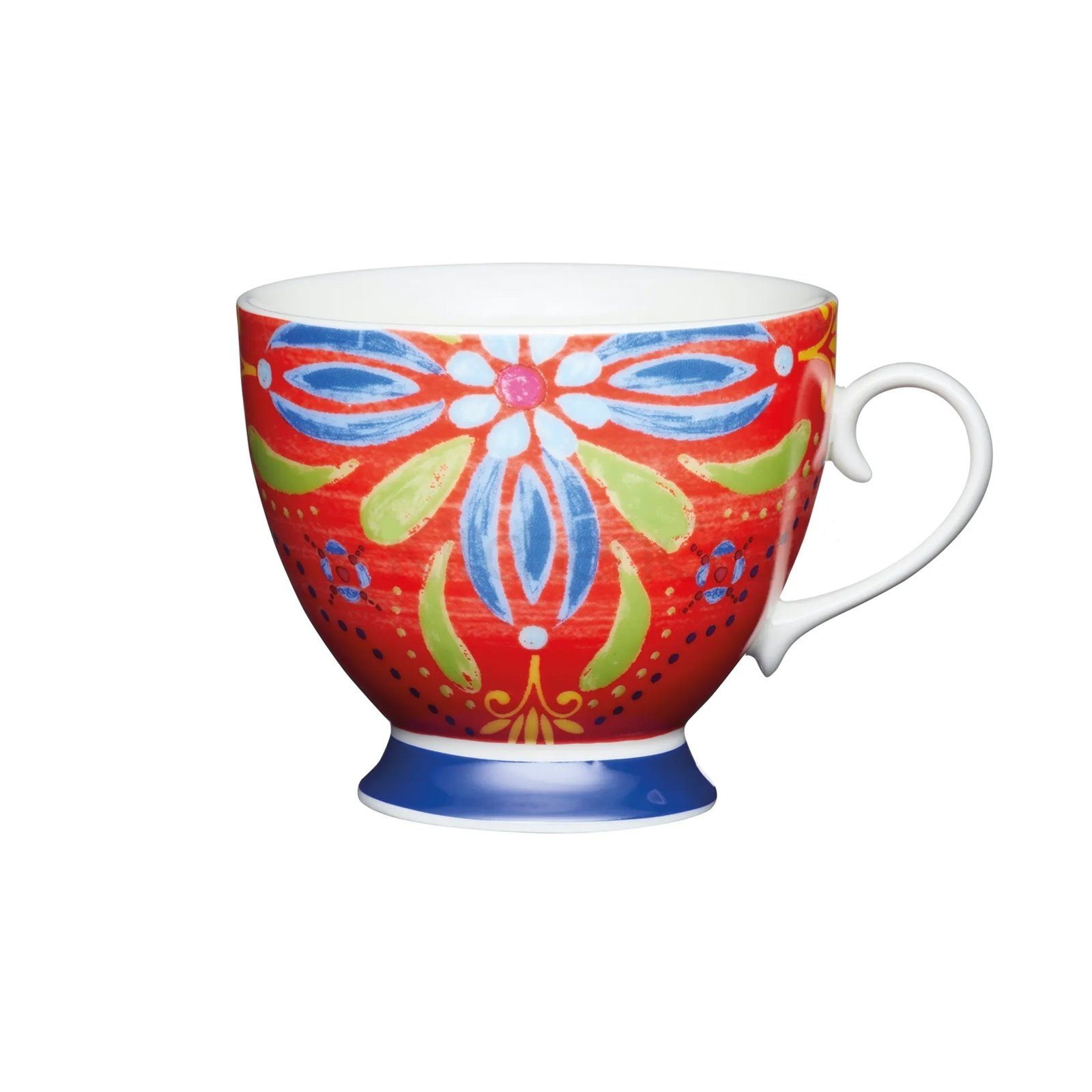 Neuetischkultur Tasse Tassen-Set, Porzellan 4-teilig, geschwungene Rot Marokko Form