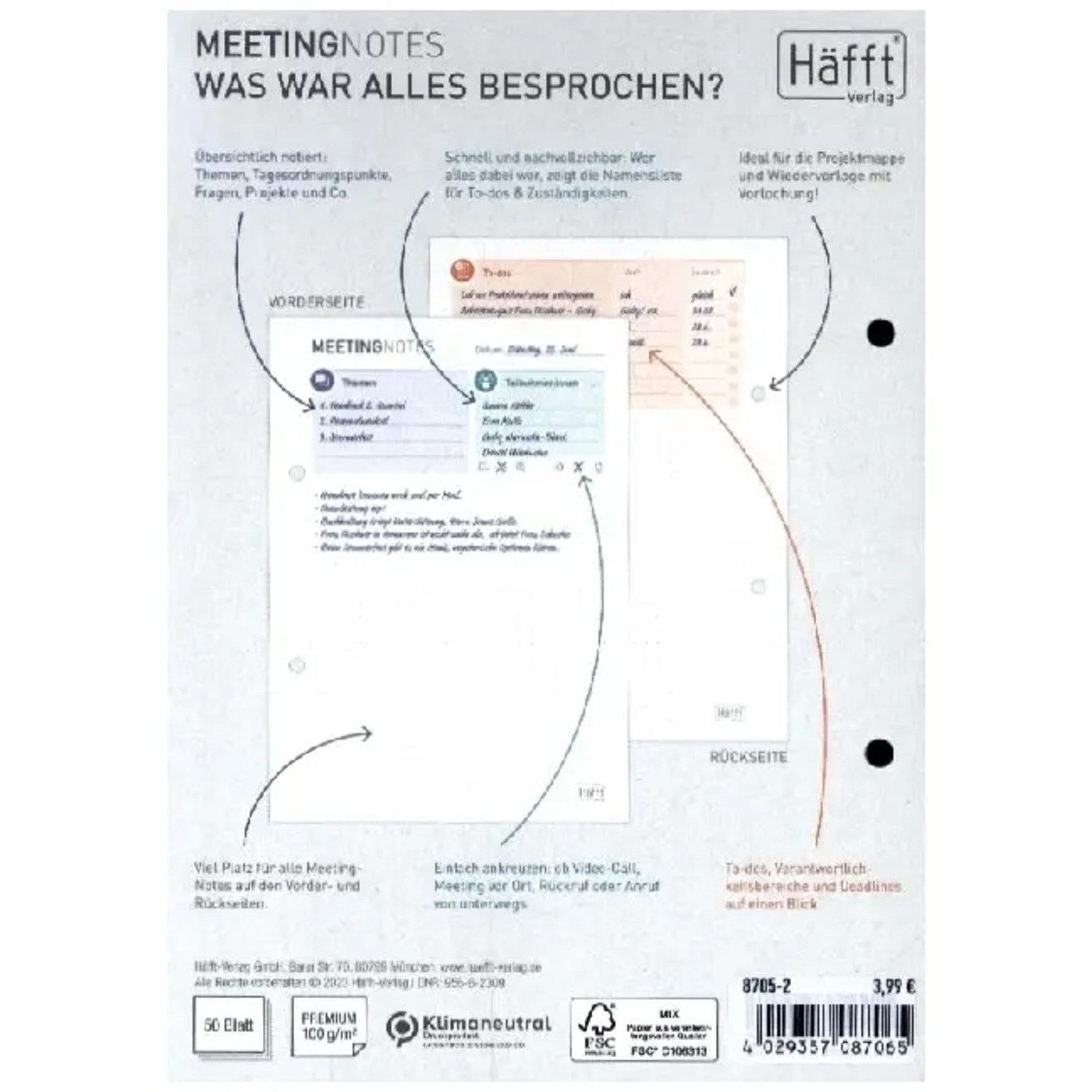 Häfft Spiel Block A5 Meeting-Notes