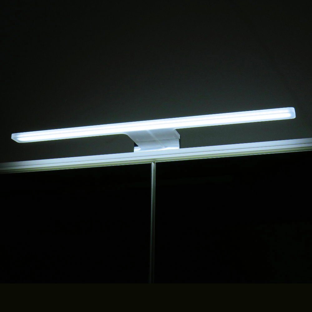 kalb Spiegelleuchte LED Badleuchte (Farbwechsel) bis 450mm Powerbox verchromt, Acrylglas warmweiß + tageslichtweiß